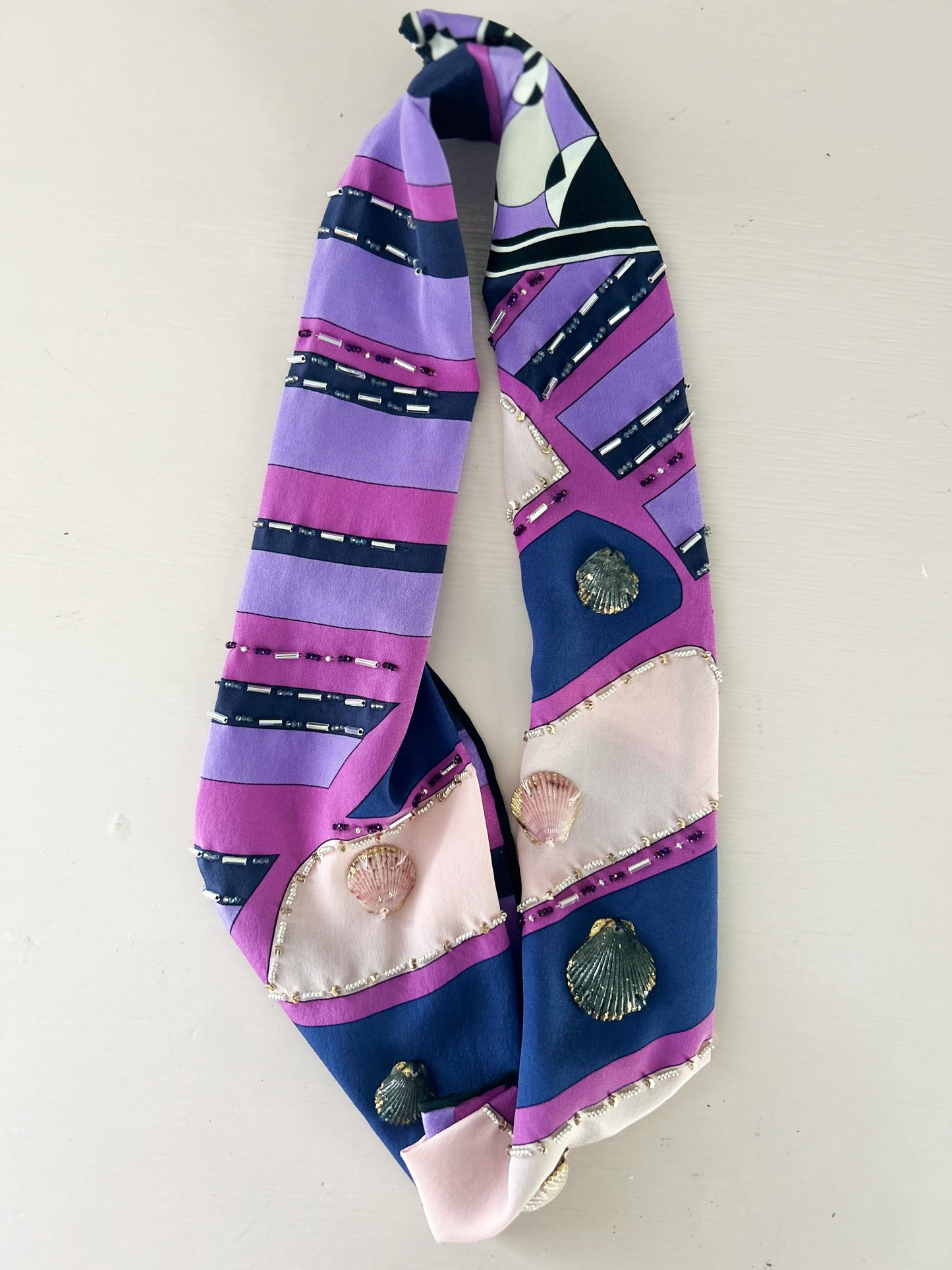 Pink and Blue Pucci All Too Well Scarf Necklace