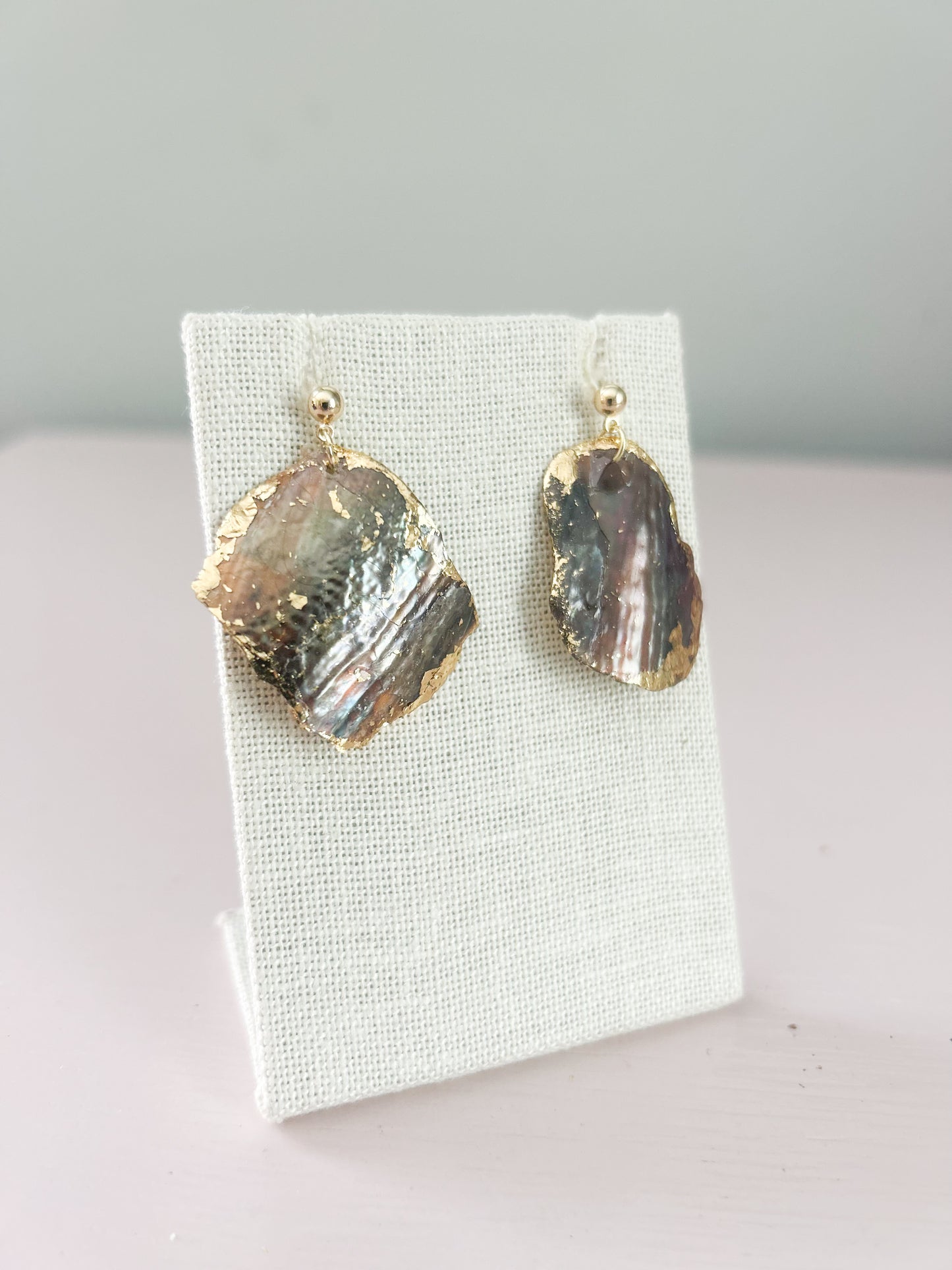 Opal Shell August Ball Stud Earrings