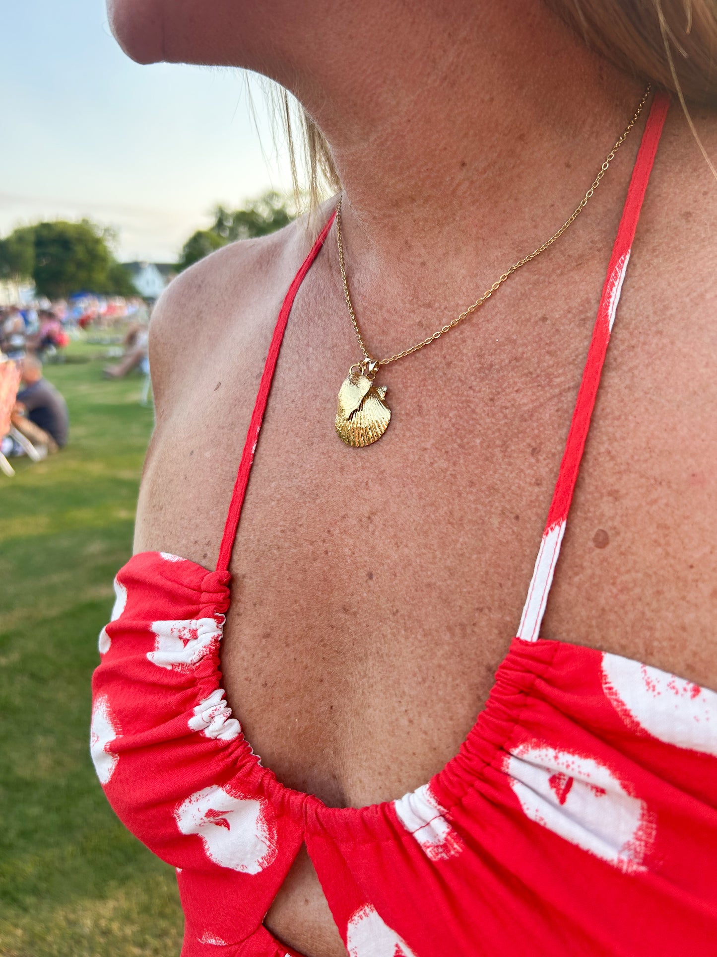 Small Gold Chain Charm Necklace
