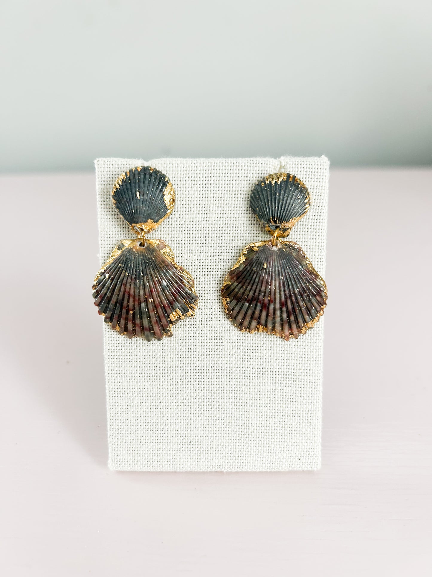 Blue and Grey Invisible String Earrings