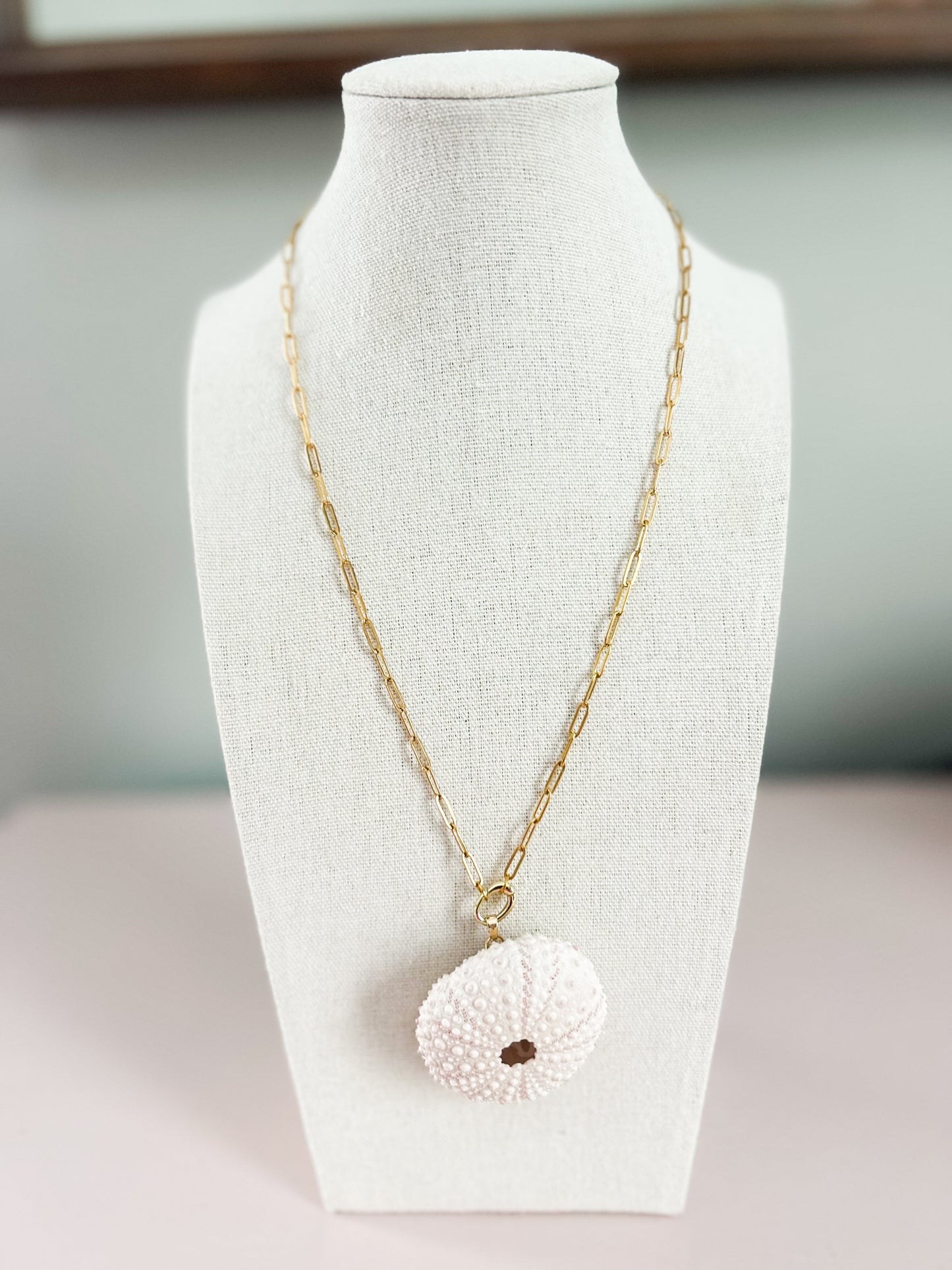 Sea Urchin Paperclip Chain Necklace