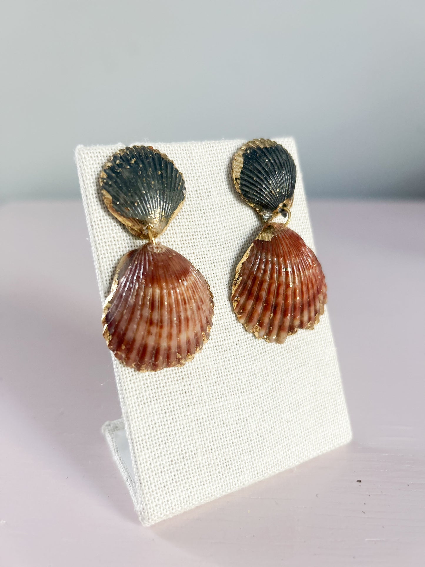Black and Brown Invisible String Earrings