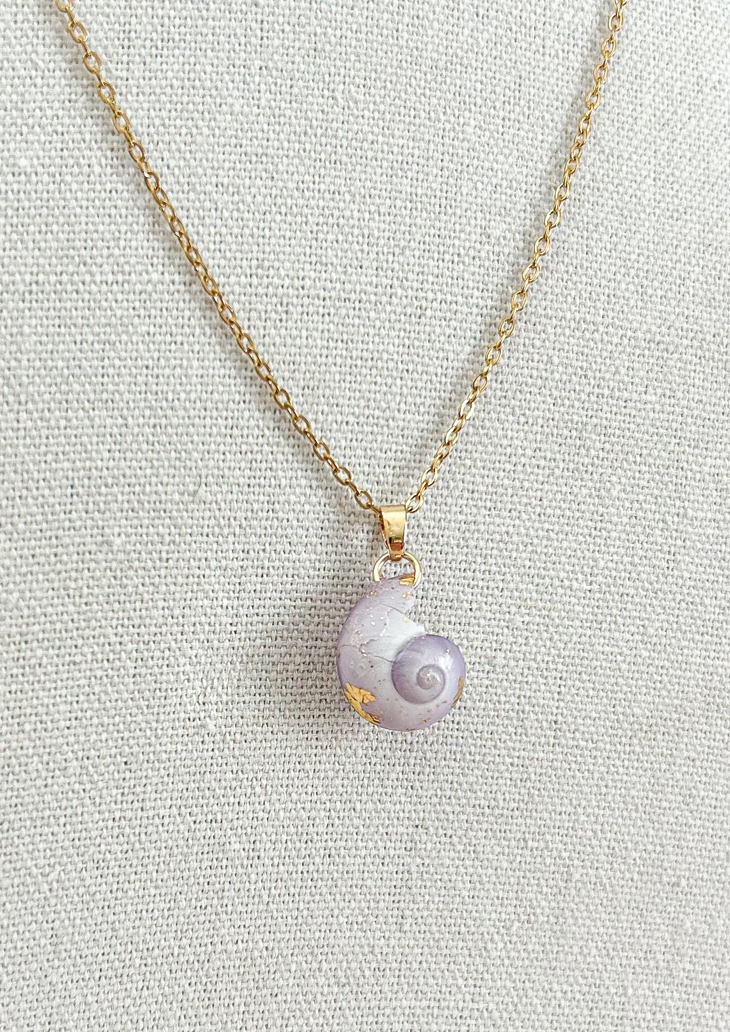Small Purple Spiral Conch Shell Call It What You Want Necklace