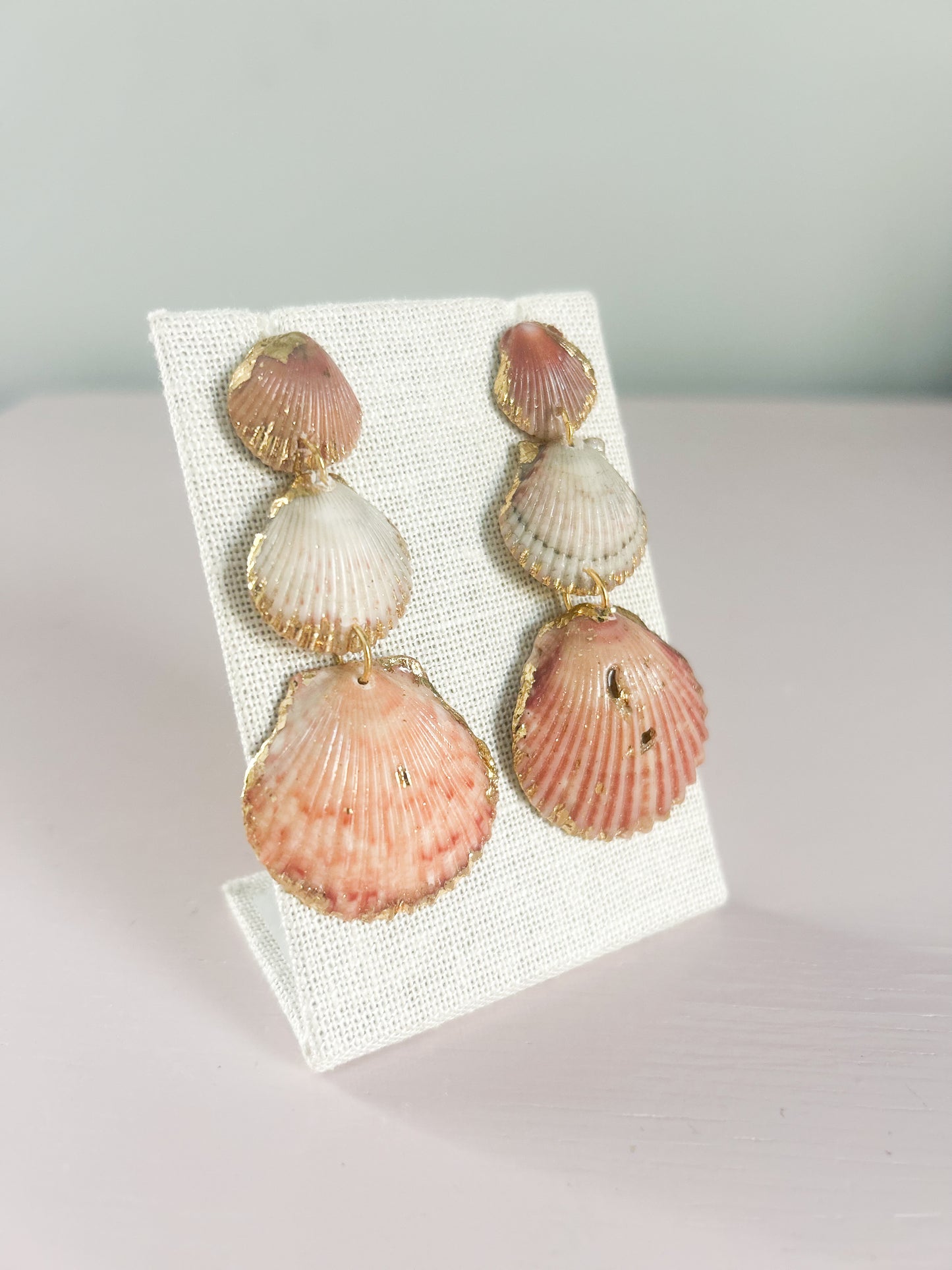 Peach and White Gorgeous Earrings