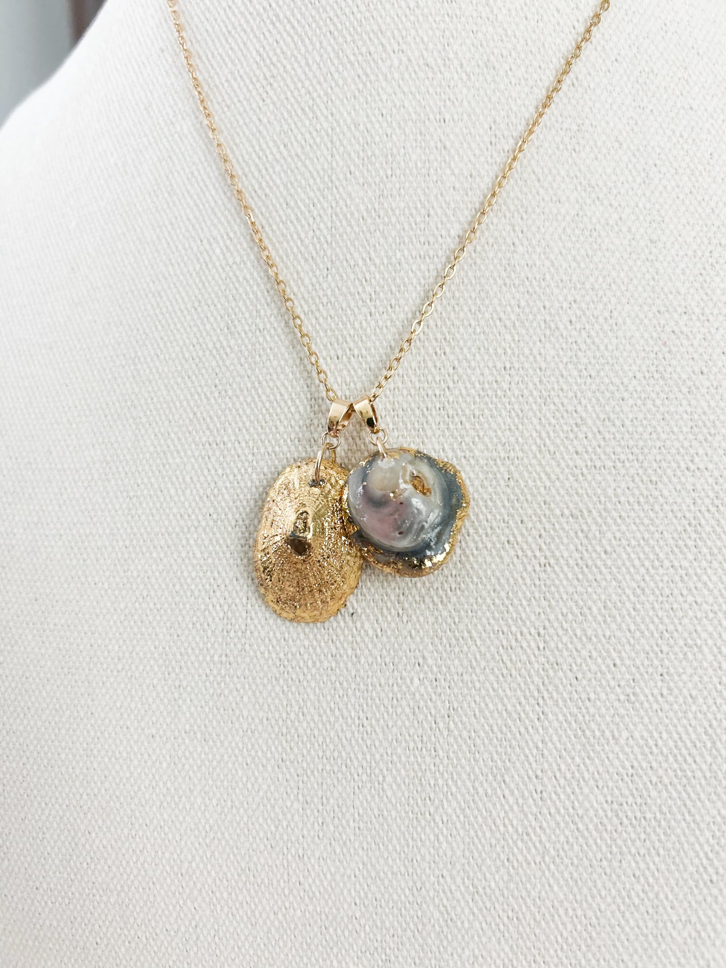 Two Shell Oyster Call It What You Want Necklace