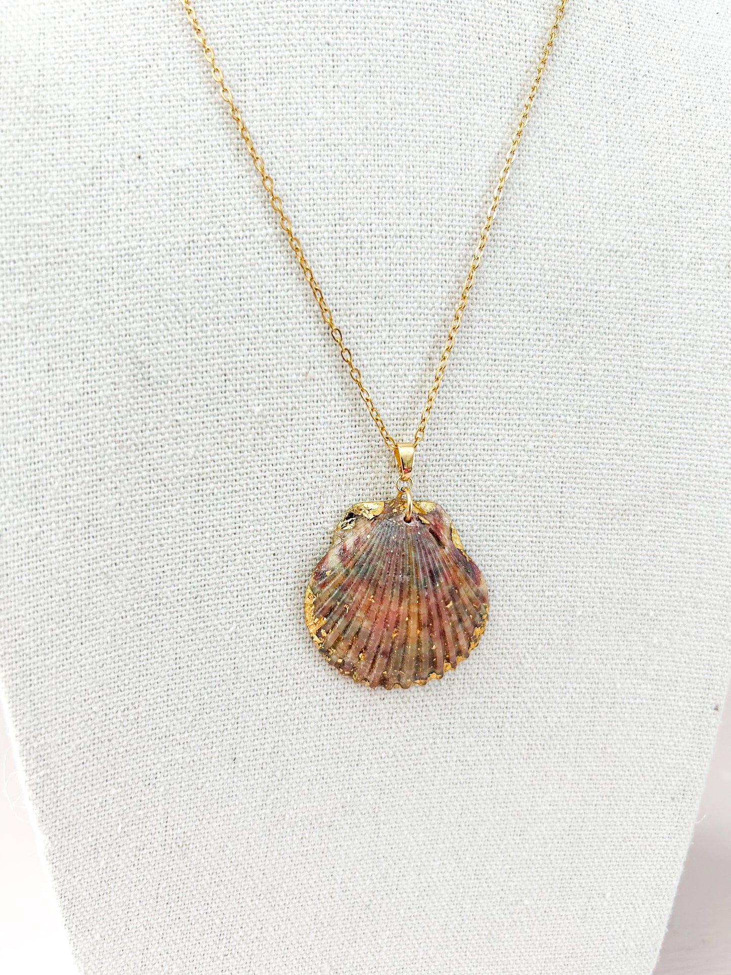 Orange and Grey Scallop Call It What You Want Chain Necklace