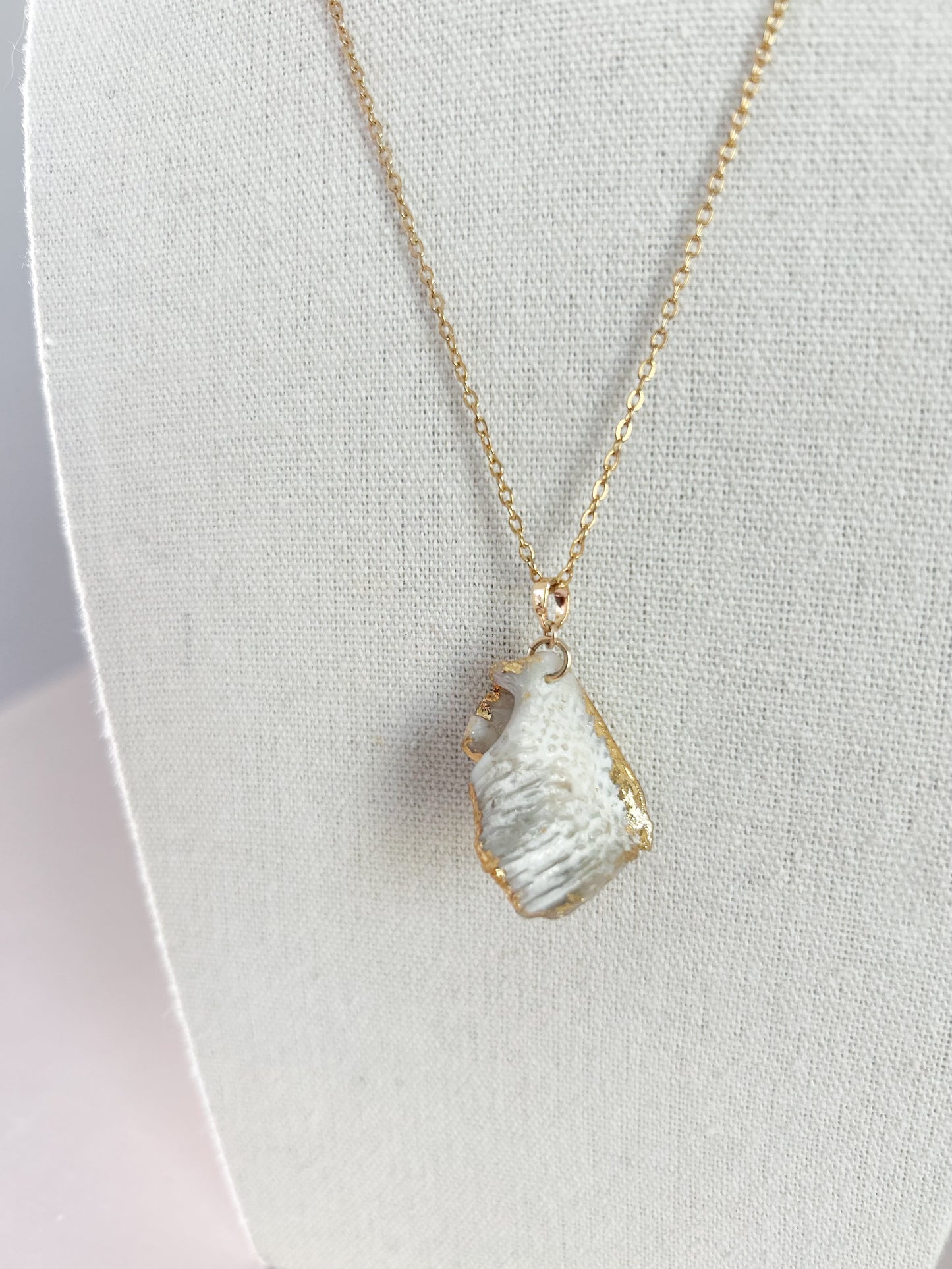 Textured Shell Piece Call It What You Want Necklace