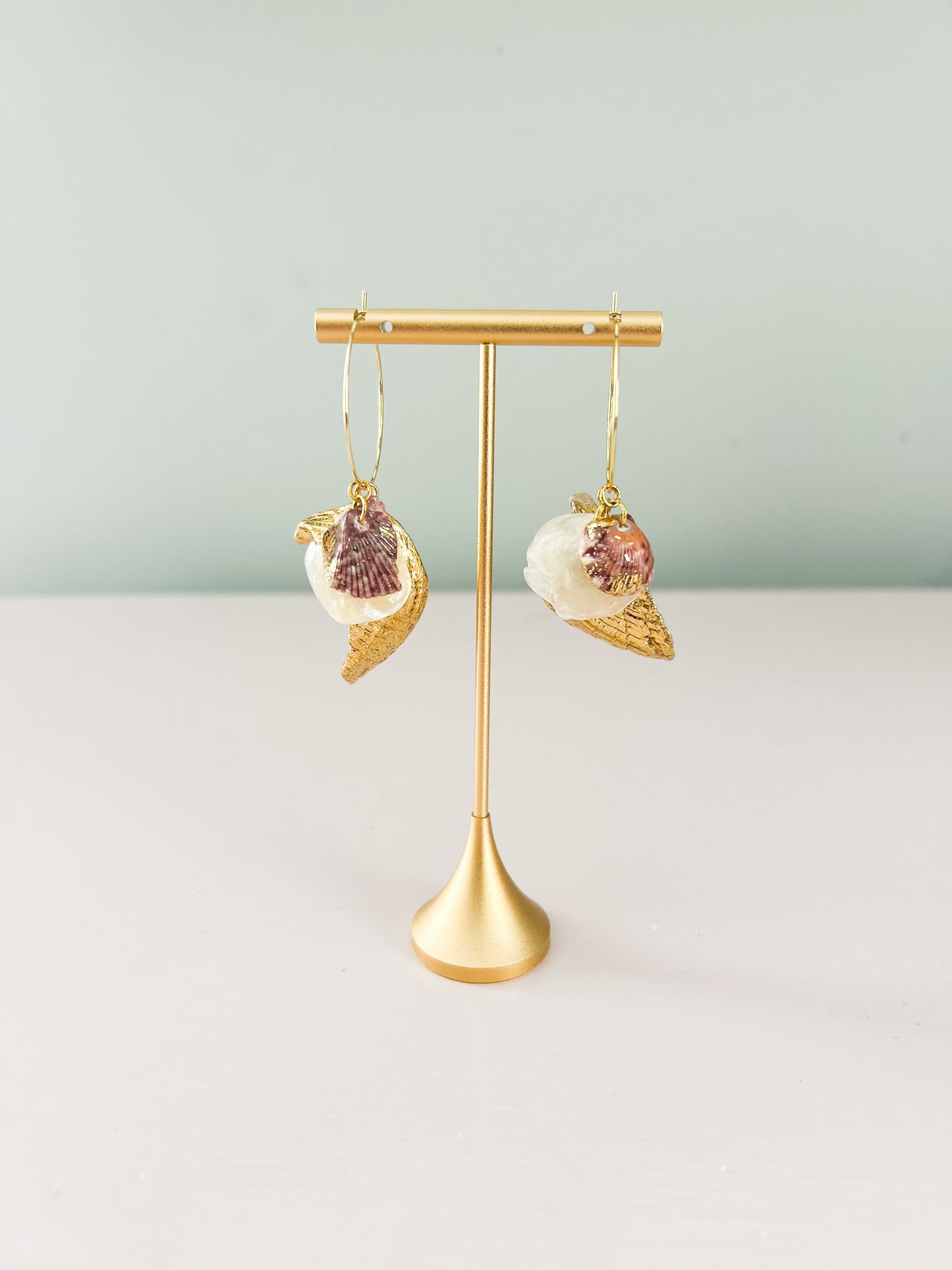 Gold and Red All Too Well Hoop Earrings