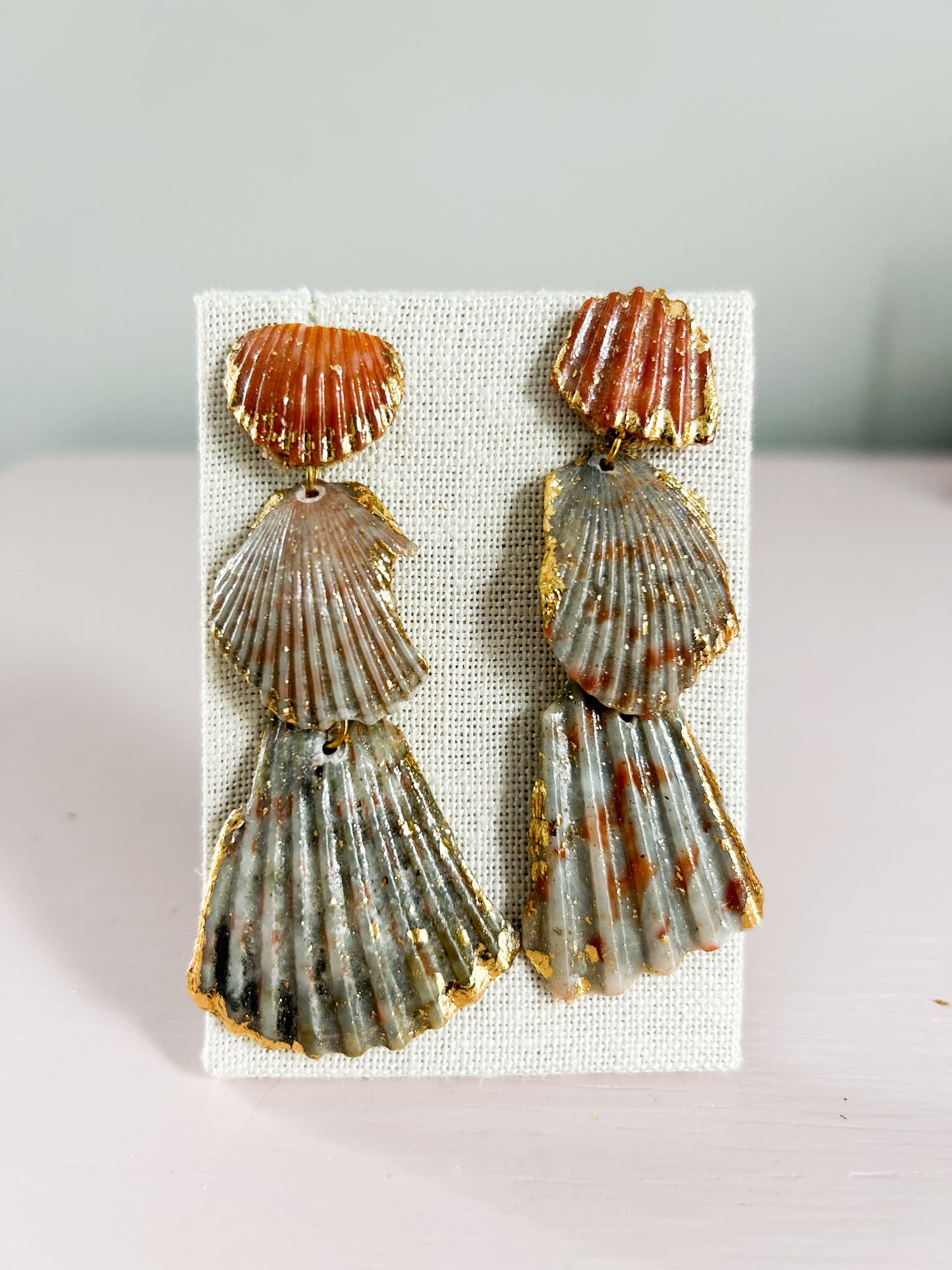 Grey and Orange Love Story Earrings