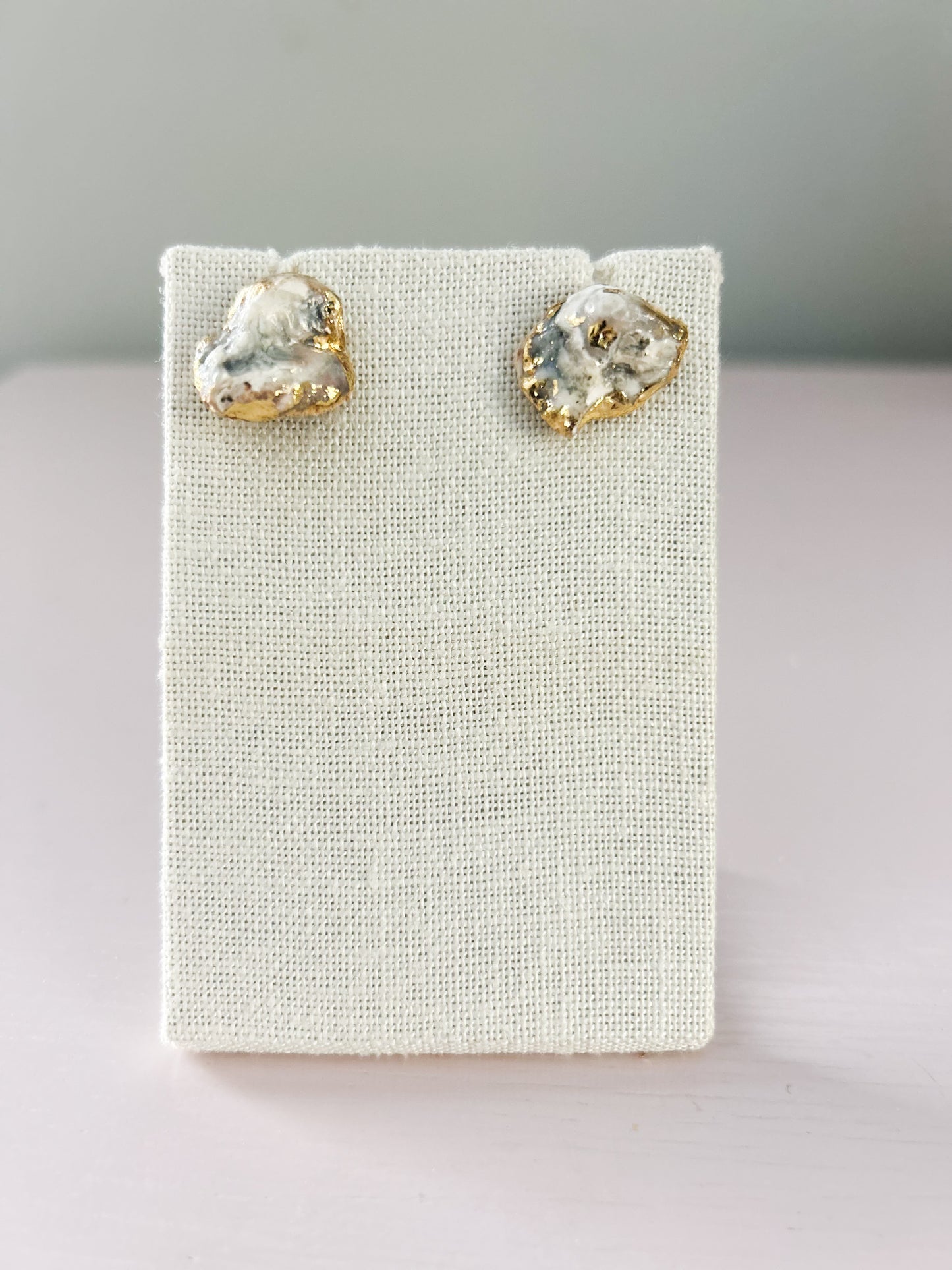 Oyster Shell Stud August Earrings