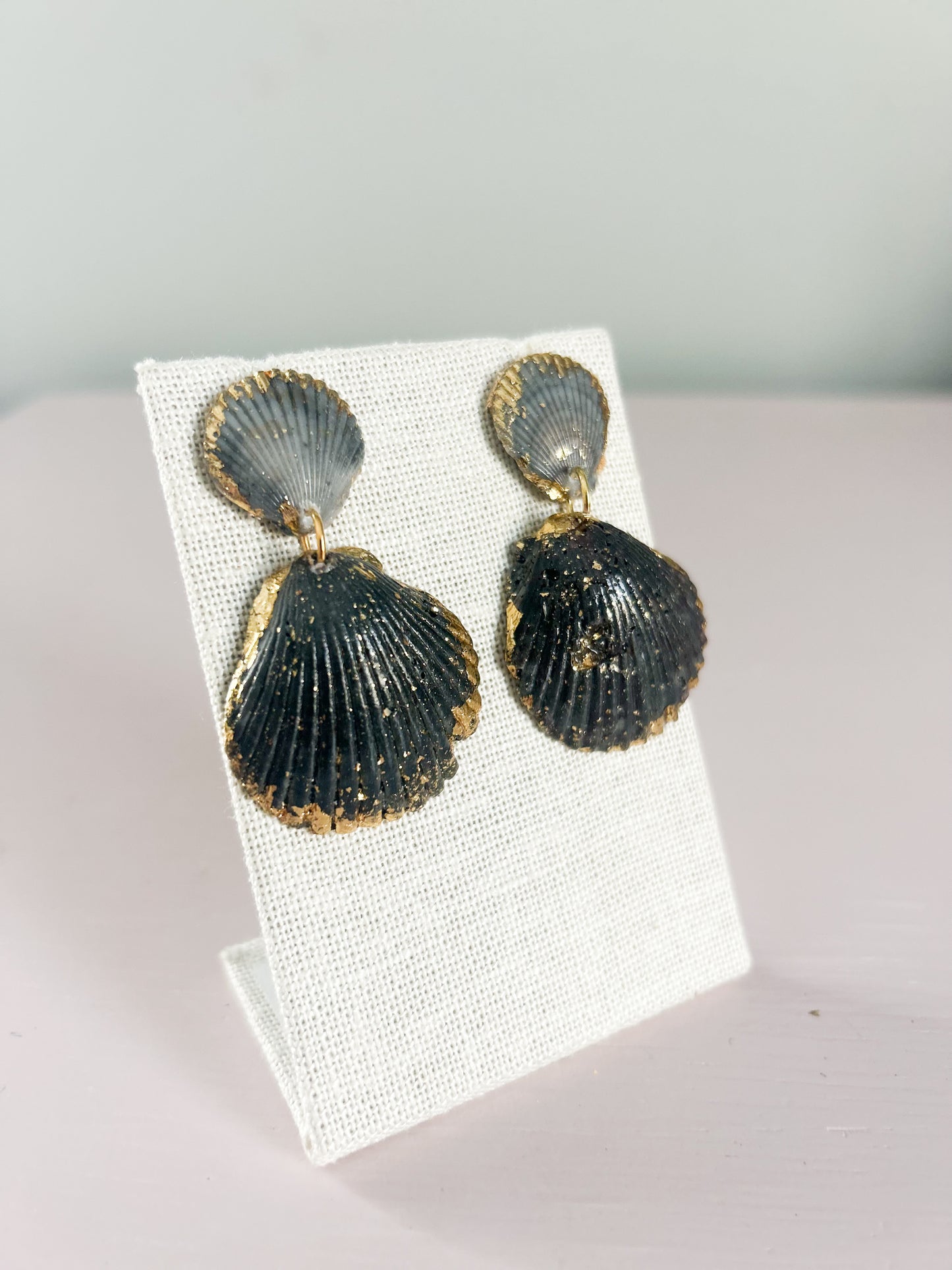 Blue Invisible String Earrings