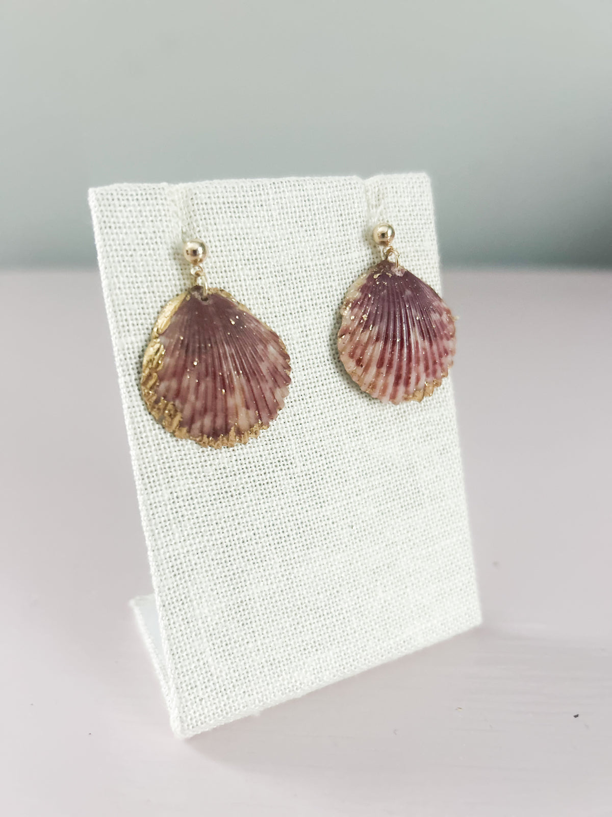 Purple and White Miss Americana Ball Stud Earrings