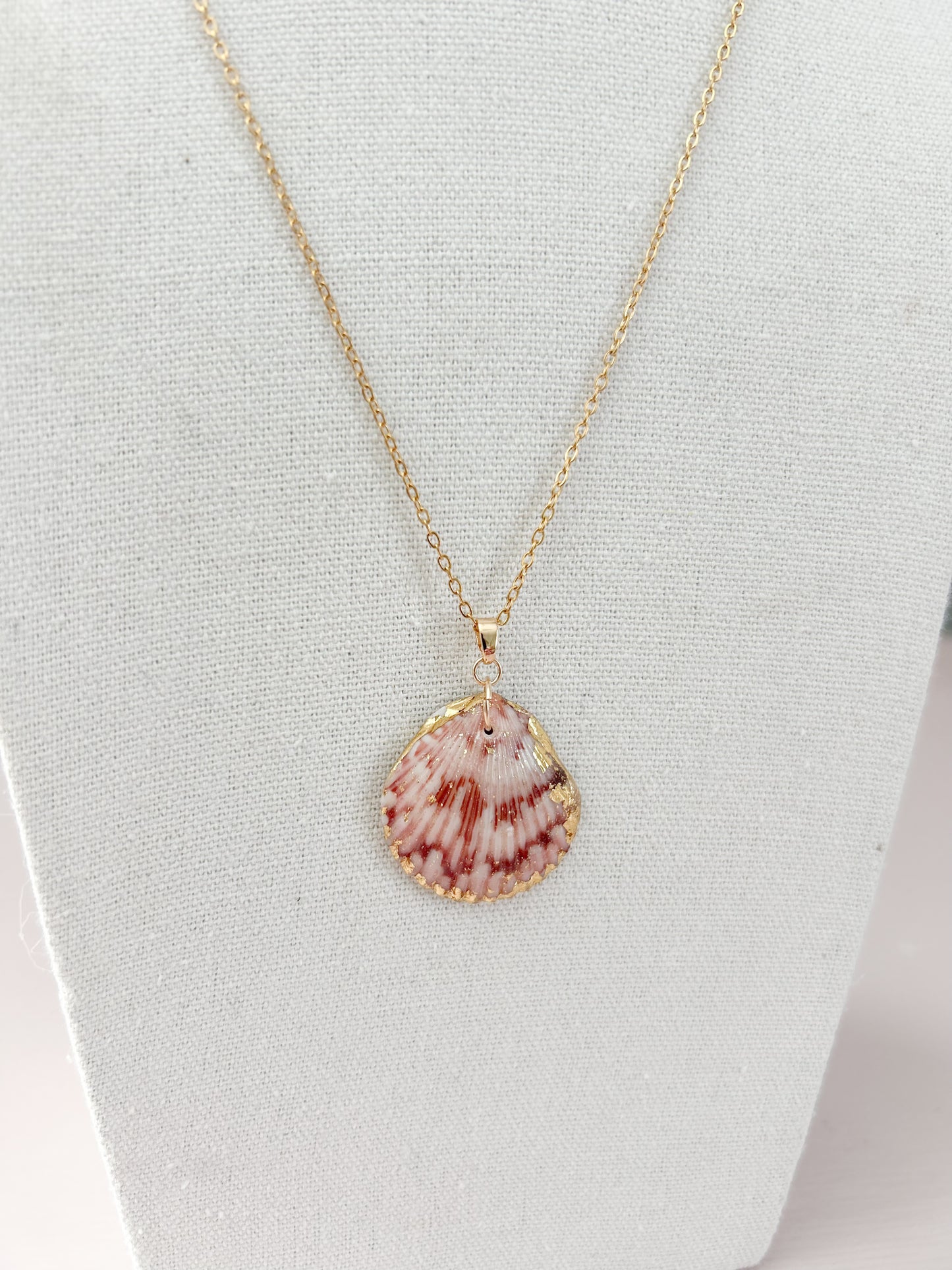 Red and White Scallop Chain Call It What You Want Necklace