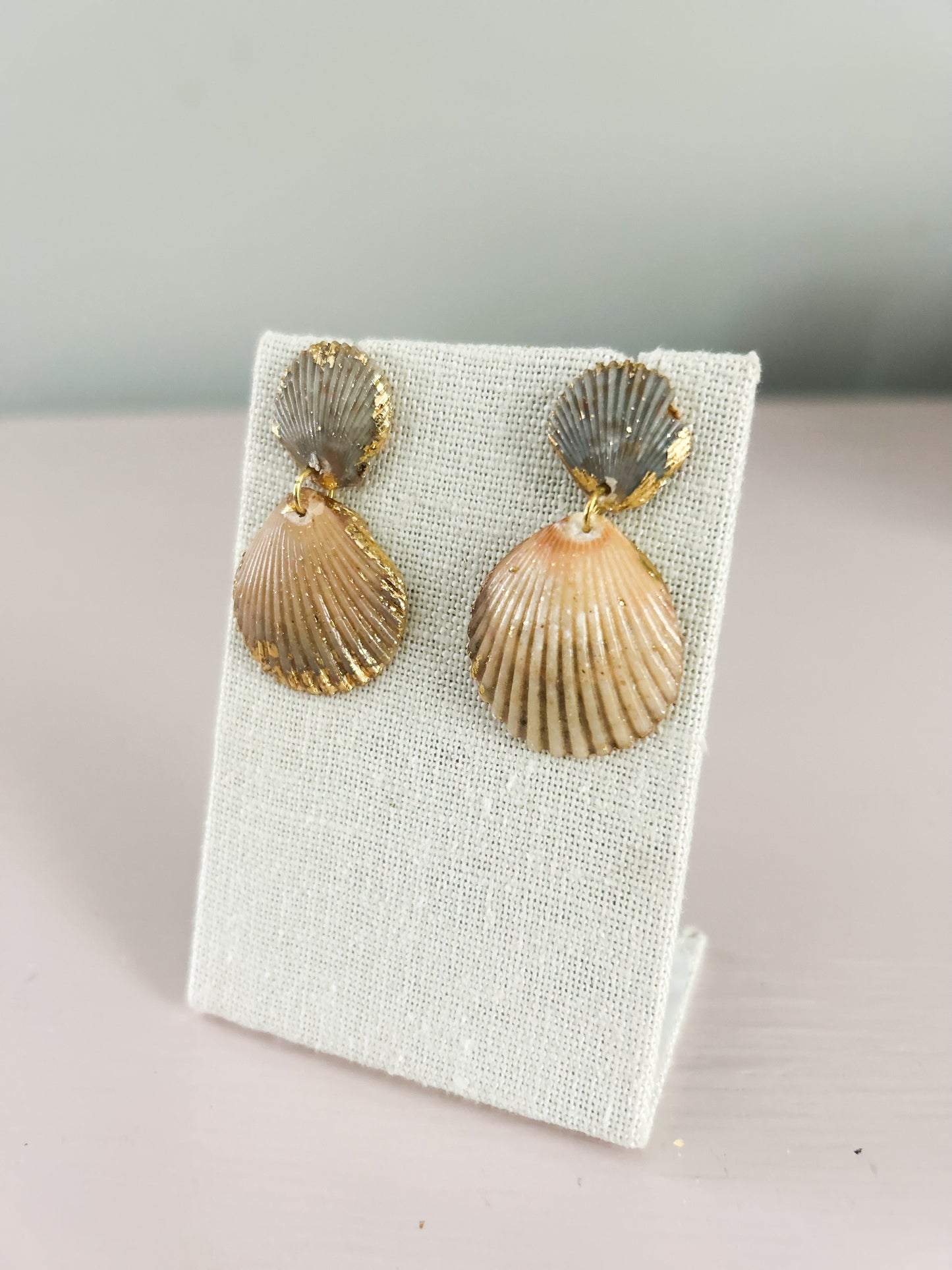 Grey and Yellow Invisible String Earrings