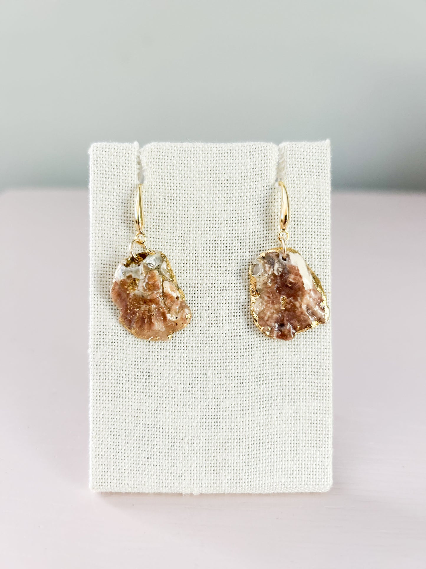 Large Purple Mini Oyster August Earrings
