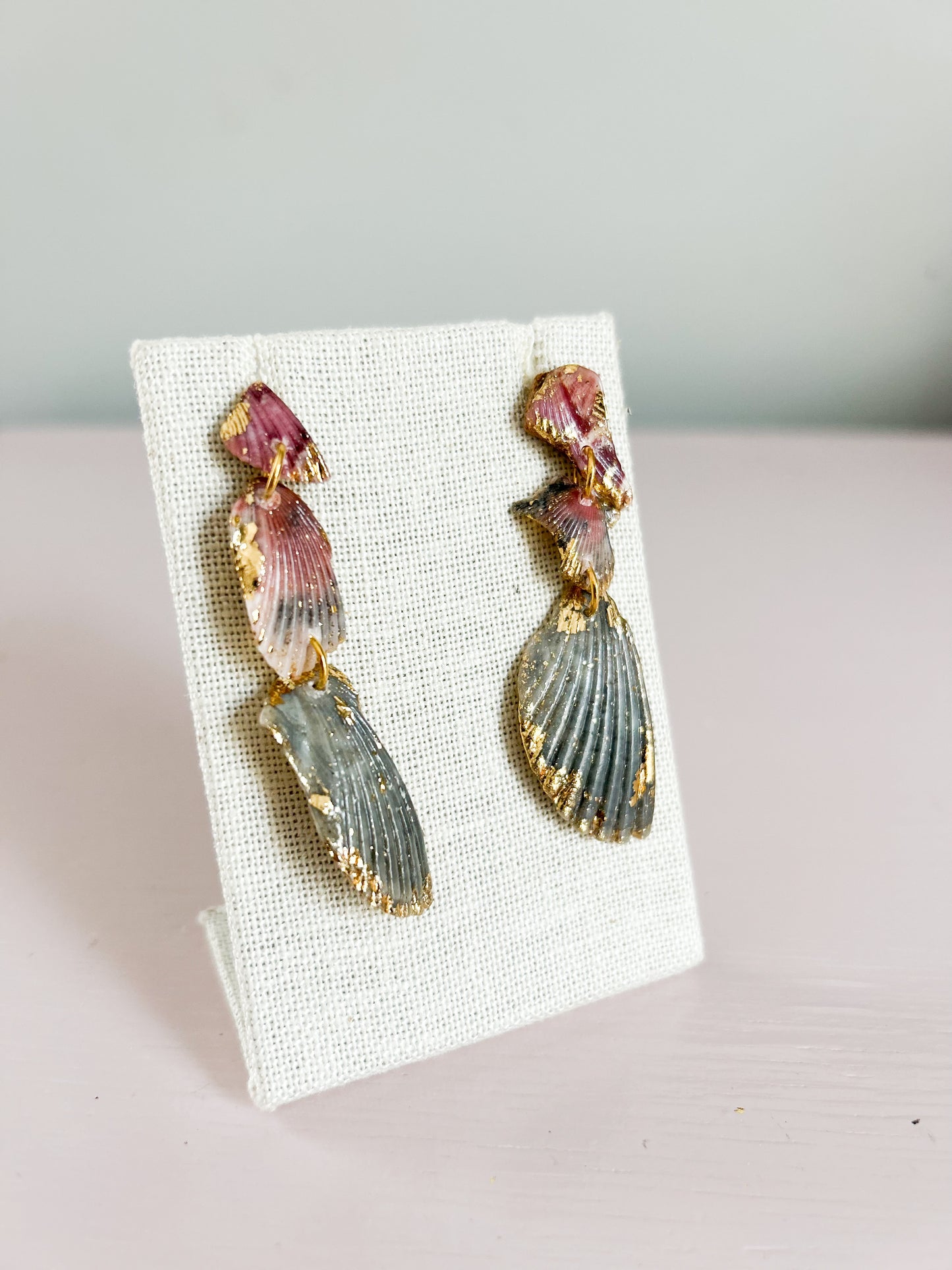 Grey and Pink Ombré Love Story Earrings