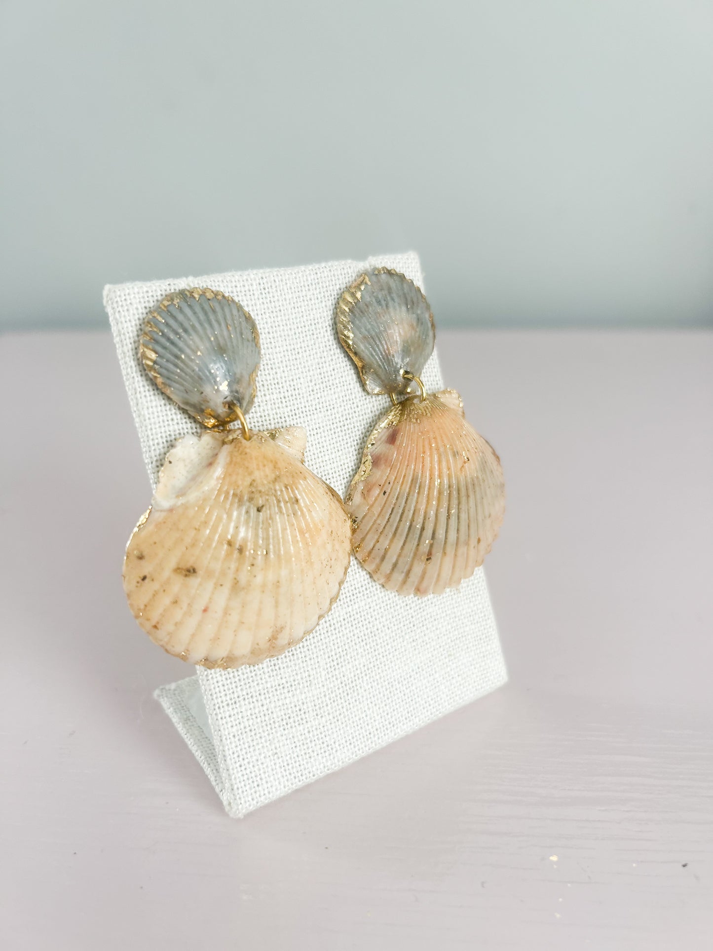 Blue and Yellow Invisible String Earrings