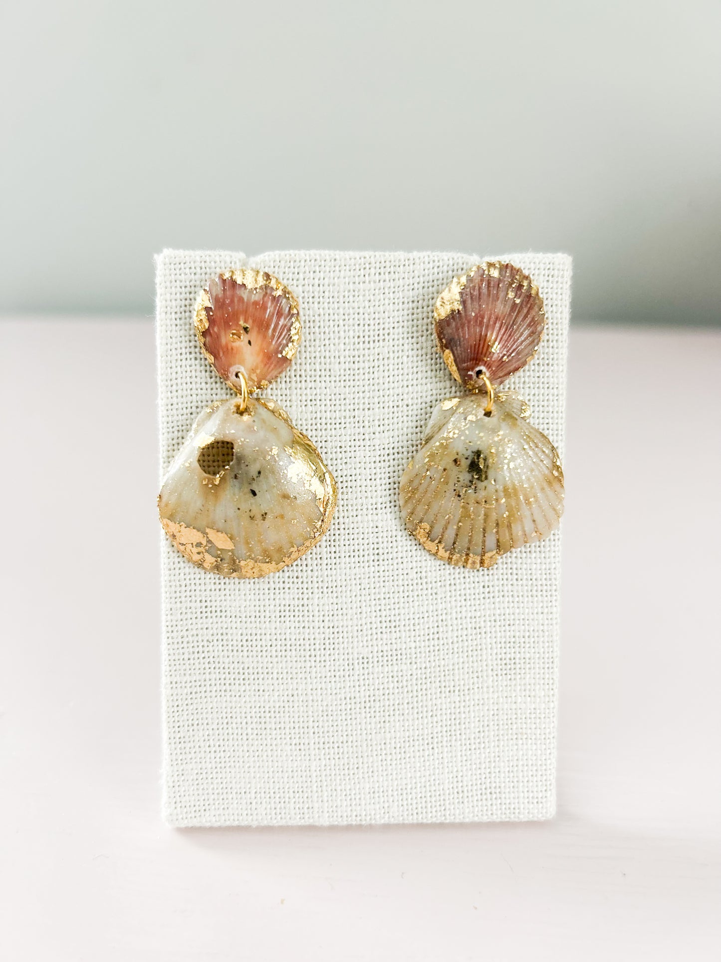Orange and Green Invisible String Earrings