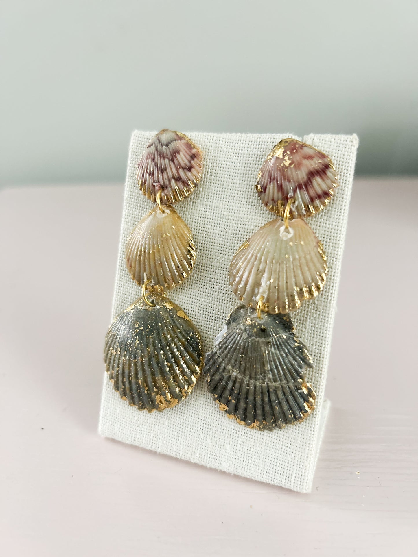 Maroon, Tan and Grey Gorgeous Earrings