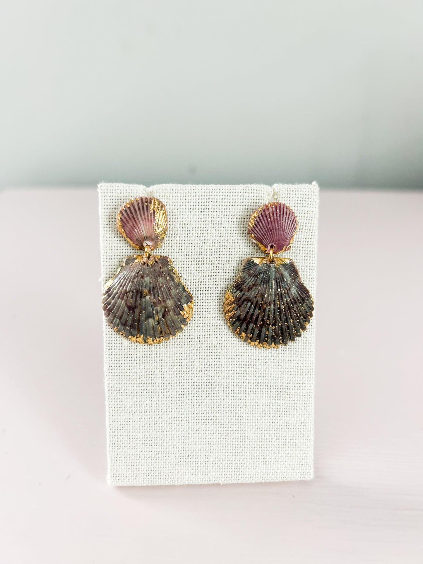 Pink and Purple Small Invisible String Earrings