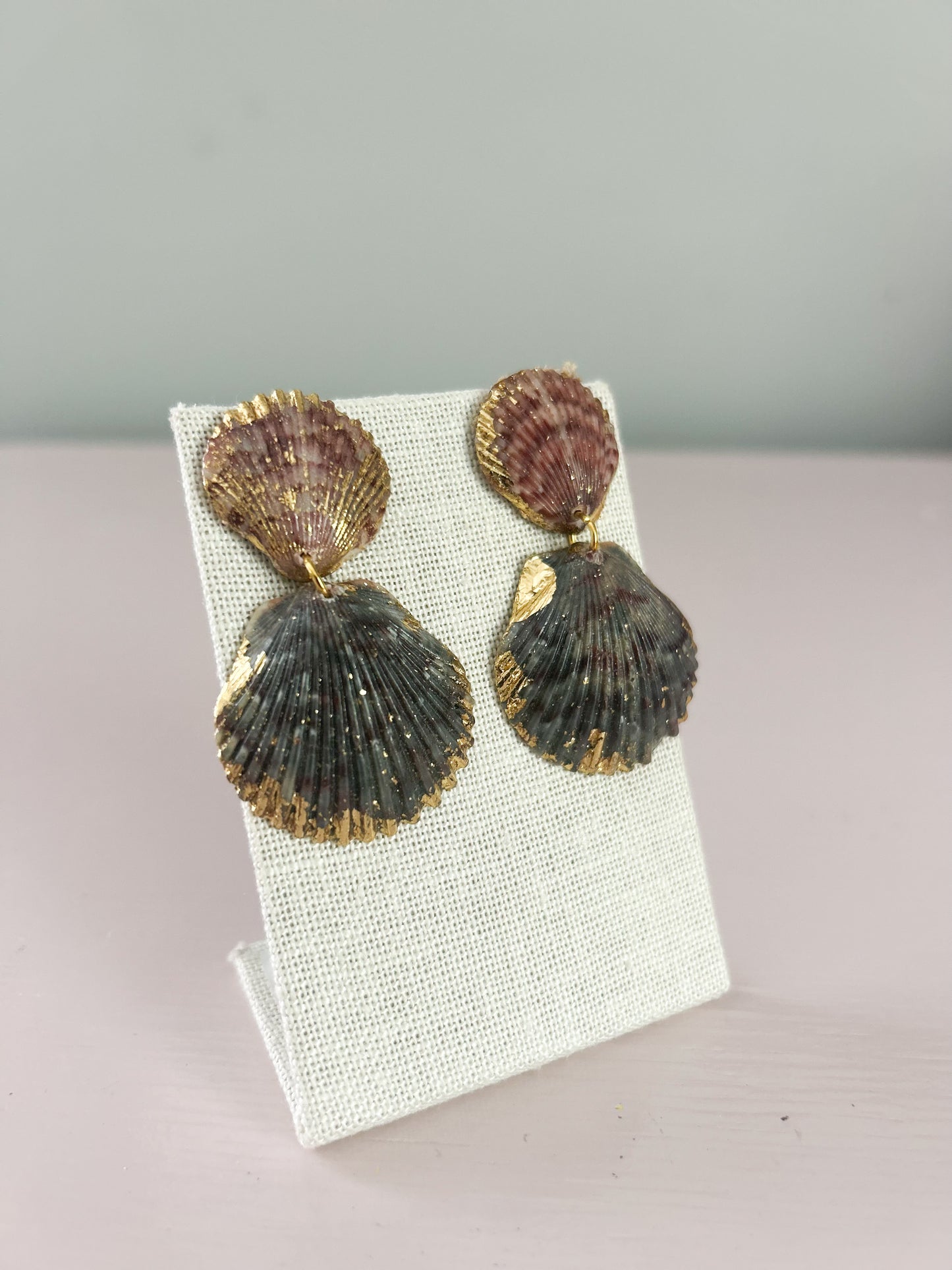 Red and Blue Invisible String Earrings