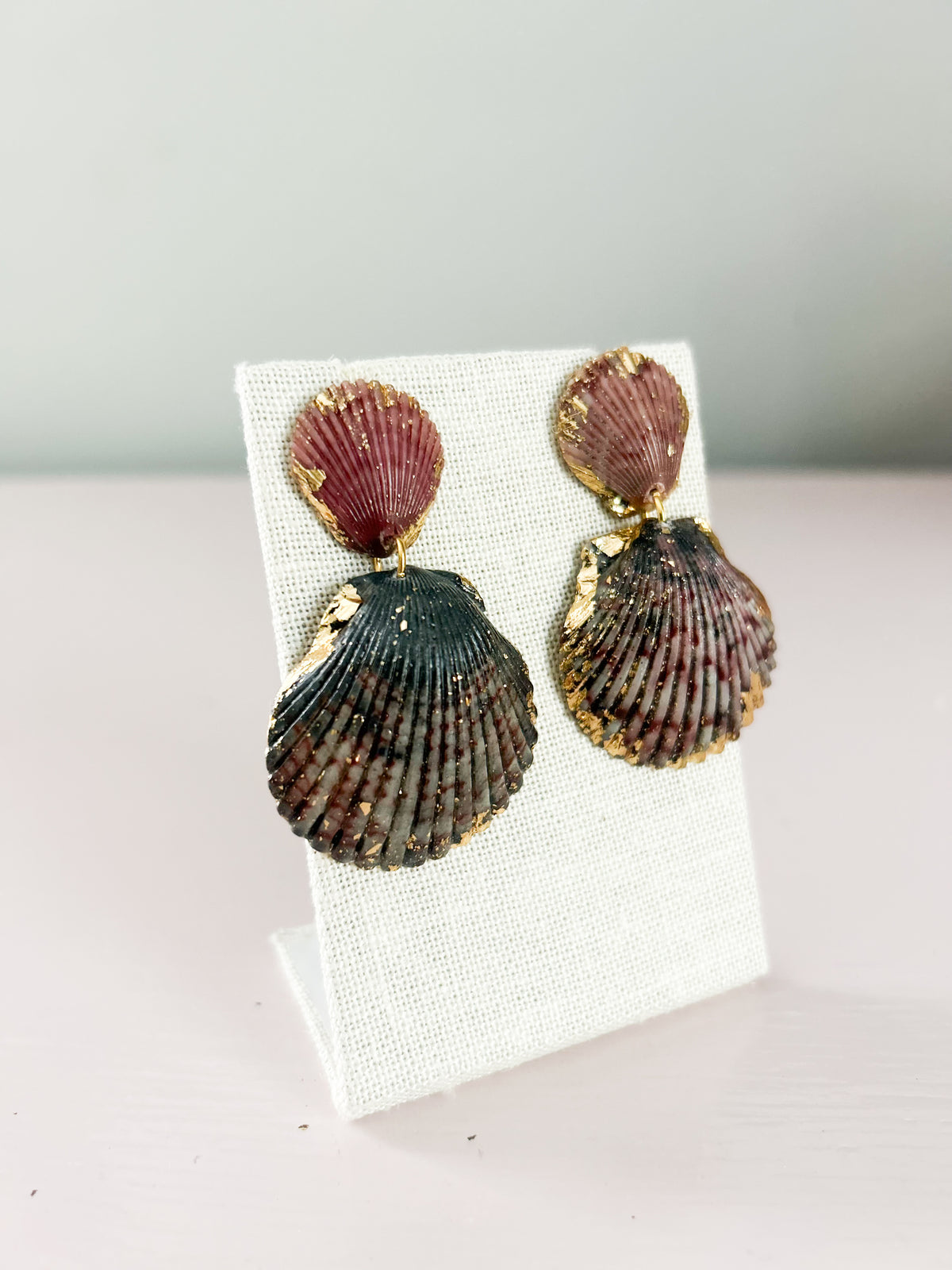 Blue and Purple Invisible String Earrings