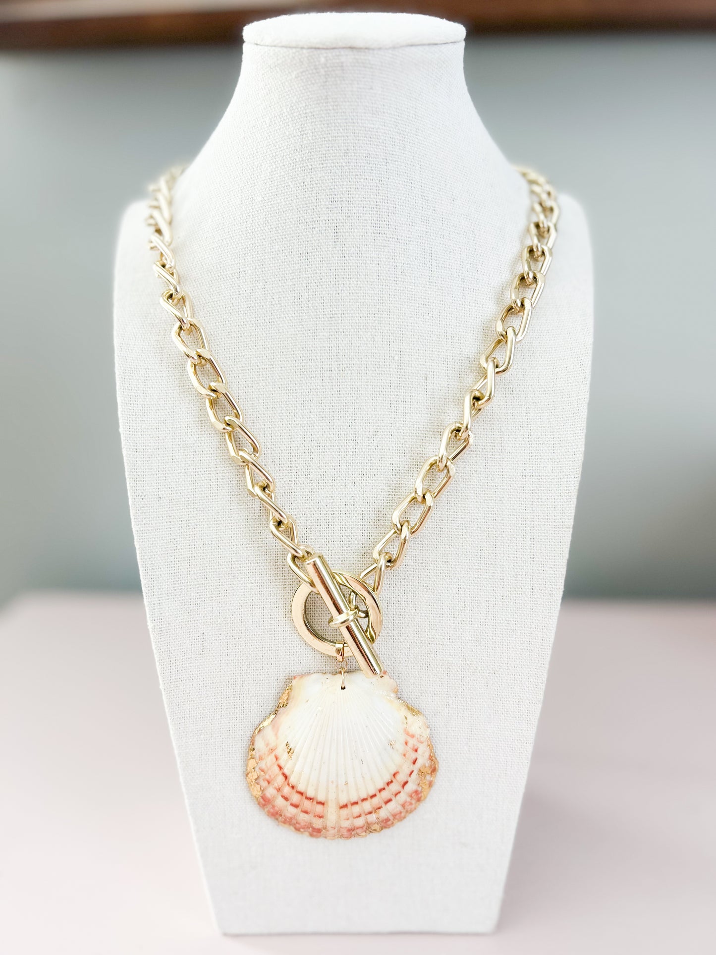Orange and White Large Toggle Call It What You Want Necklace
