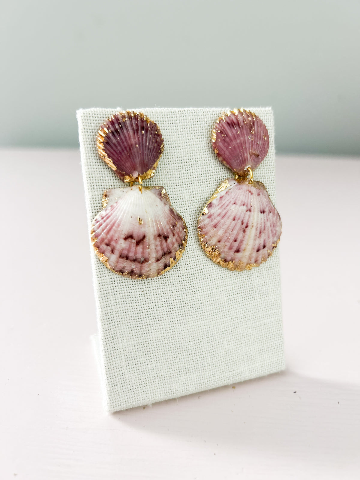 Pink and White Invisible String Earrings