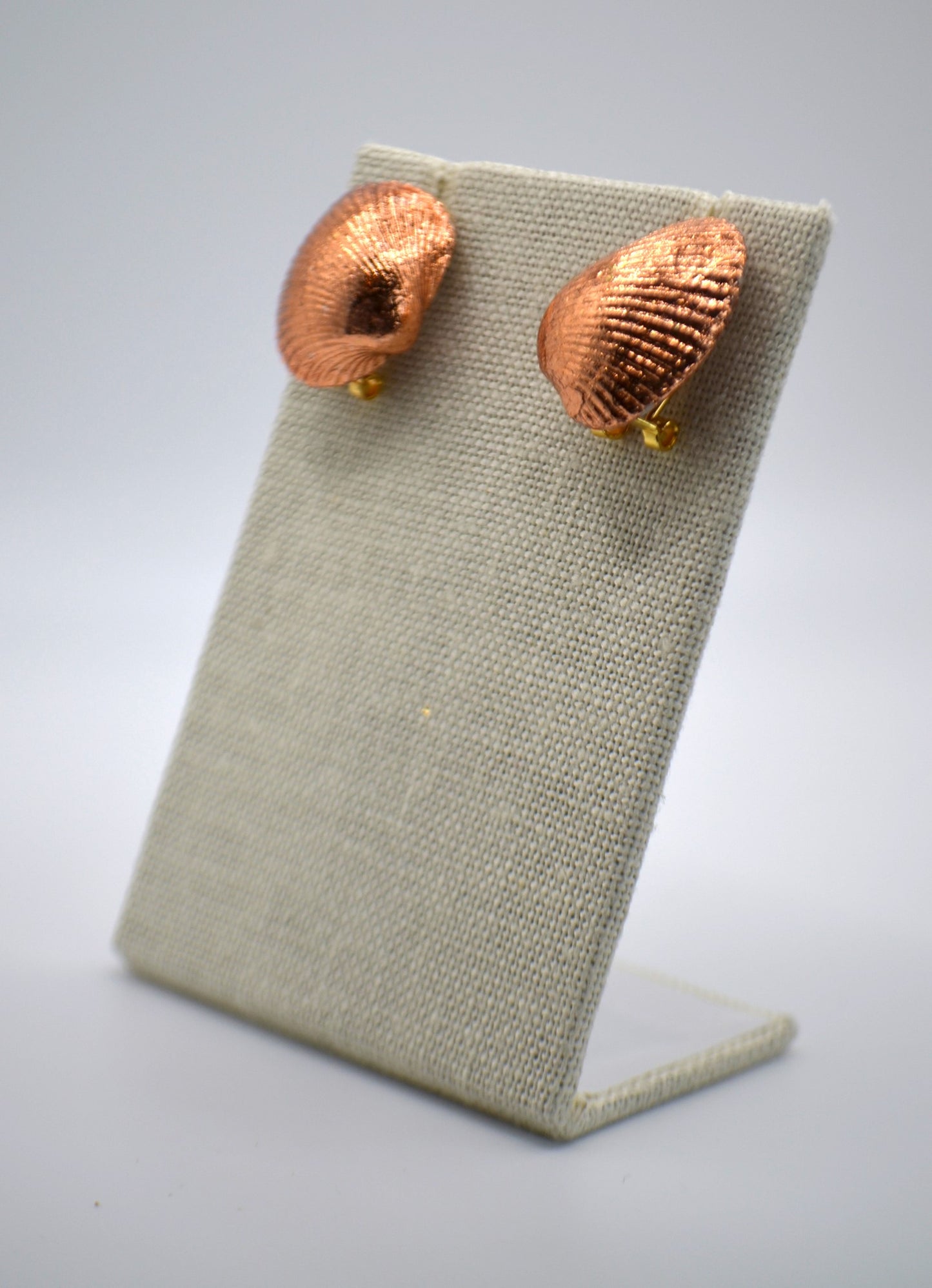 Rose Gold Cockle Shell August Studs