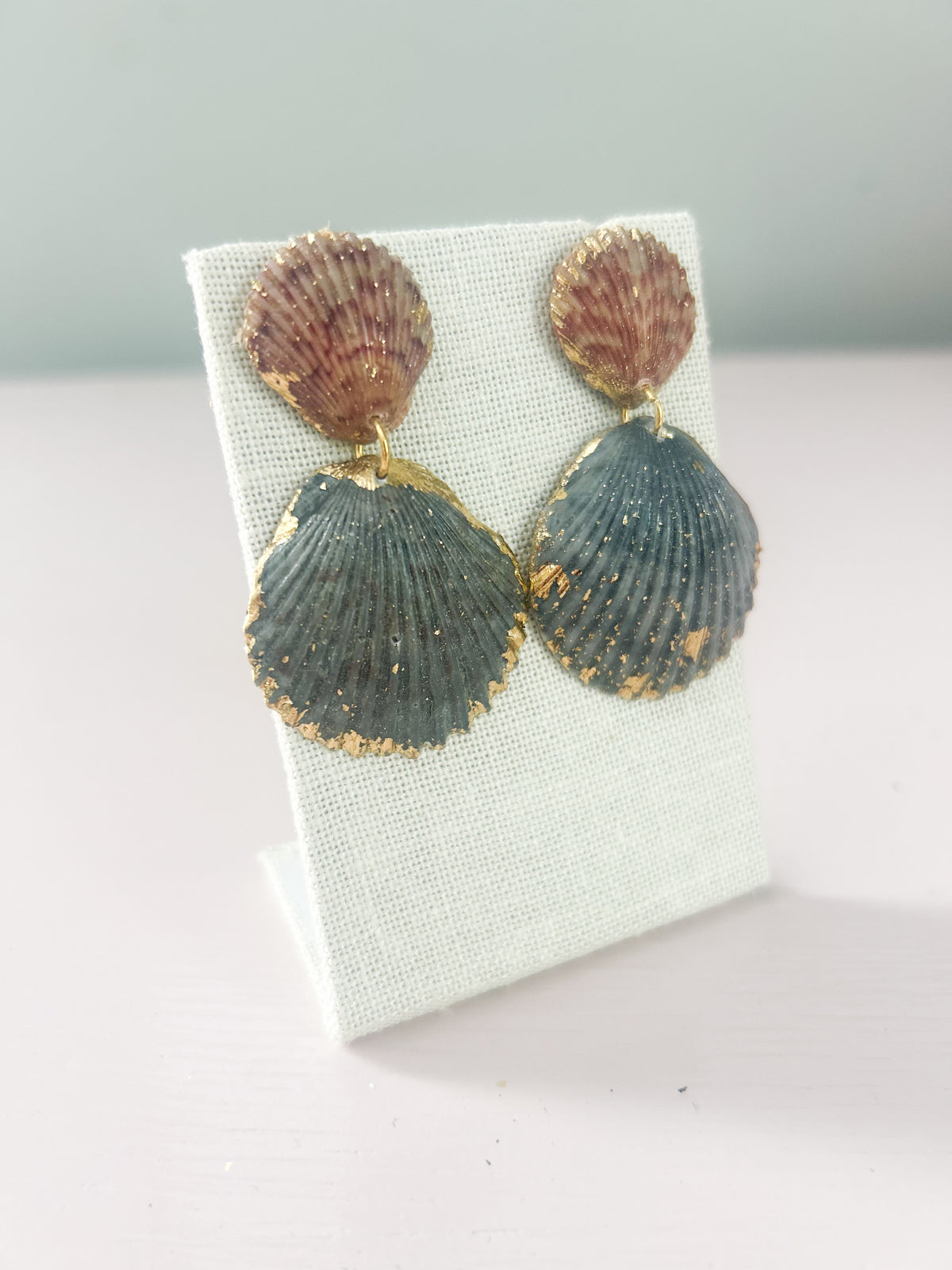 Pink and Black Invisible String Earrings