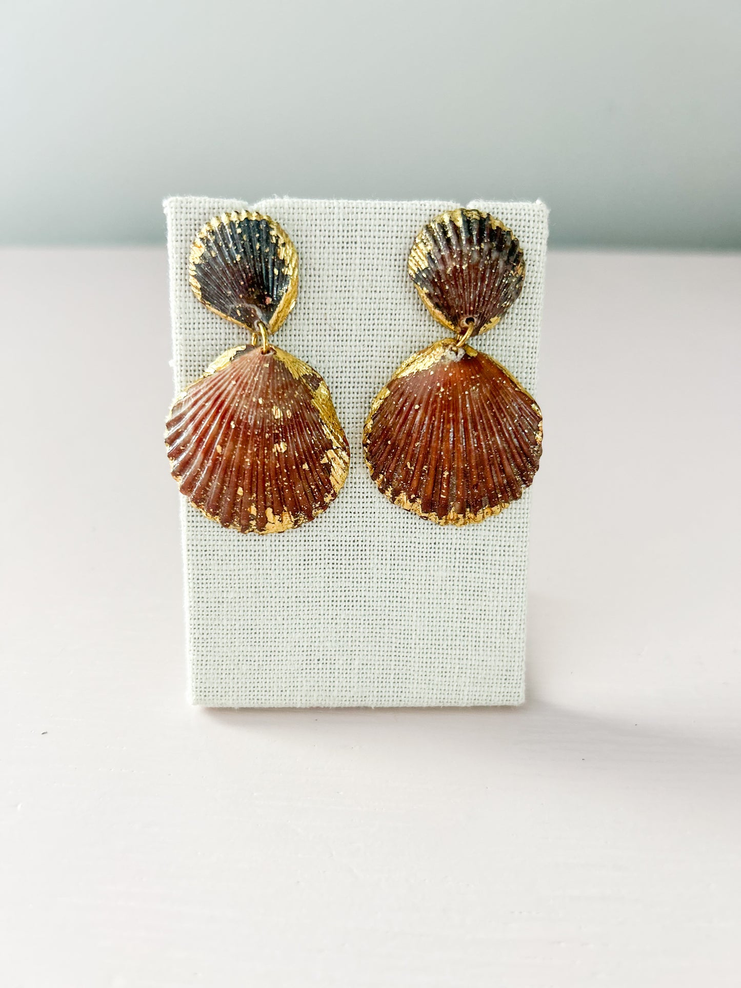 Brown Invisible String Earrings