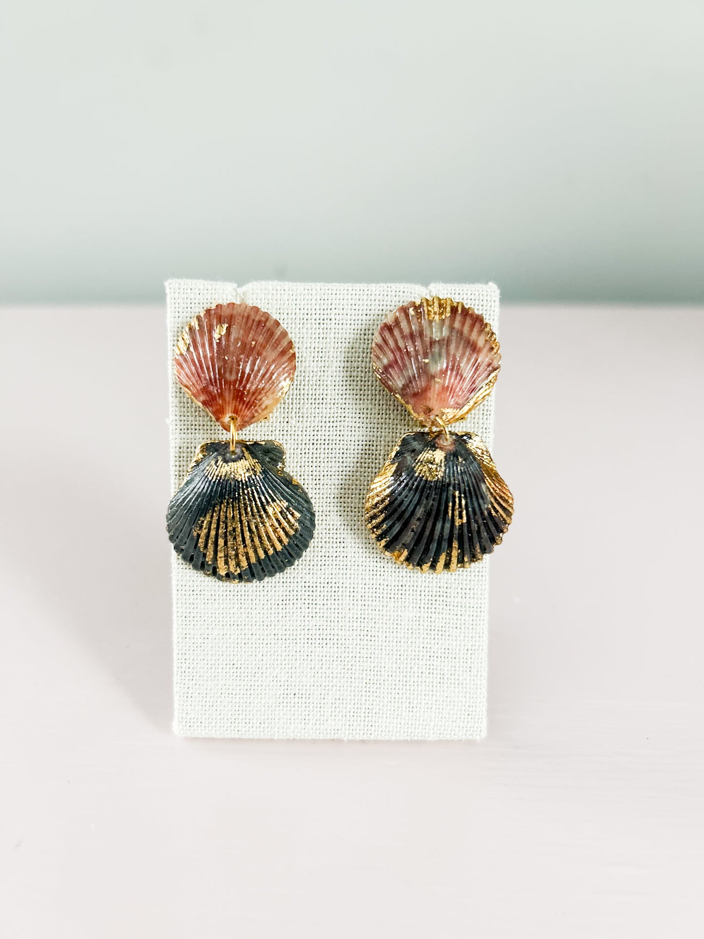 Red and Black Invisible String Earrings
