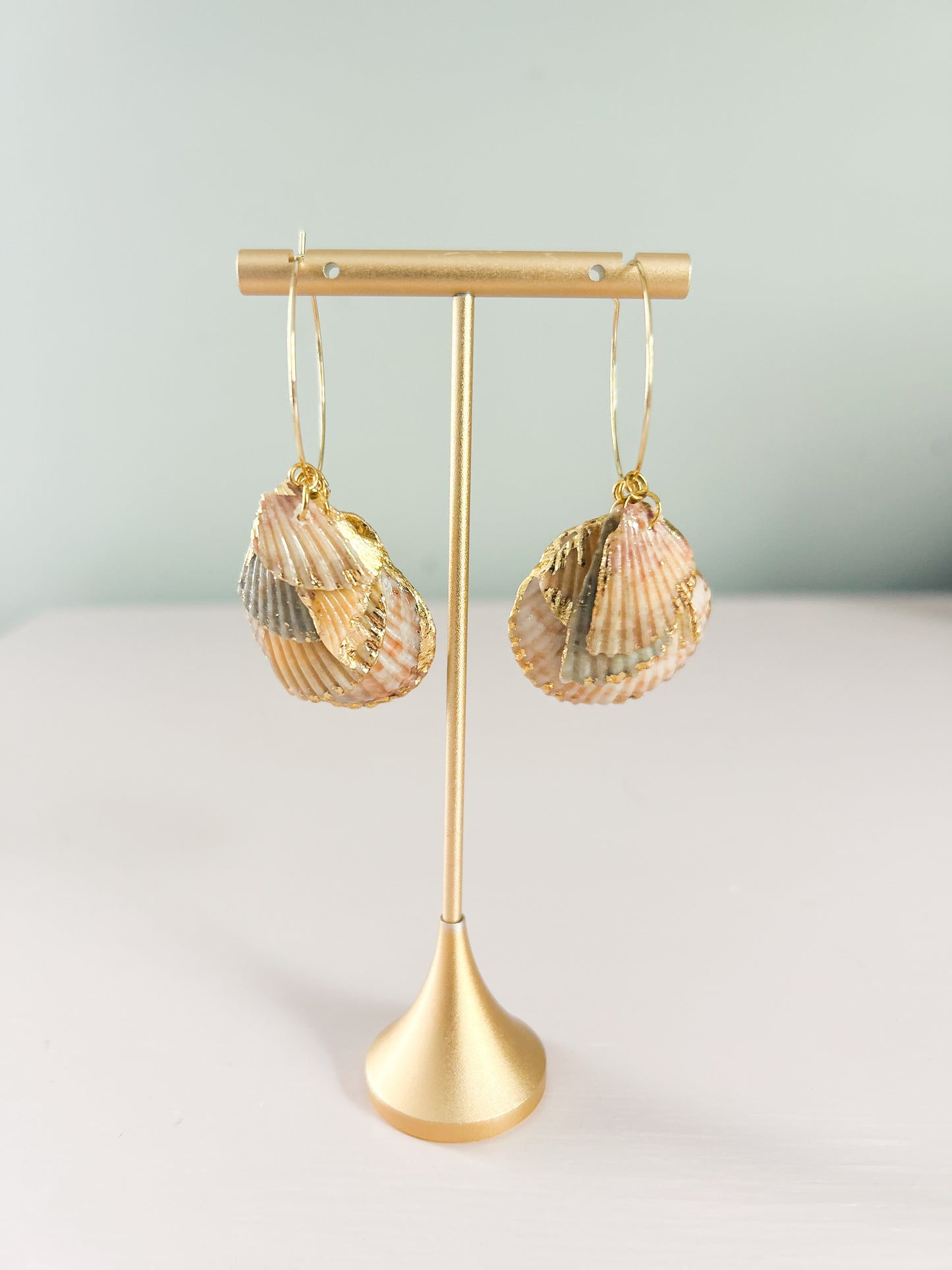 Orange and Grey Exile Hoop Earrings