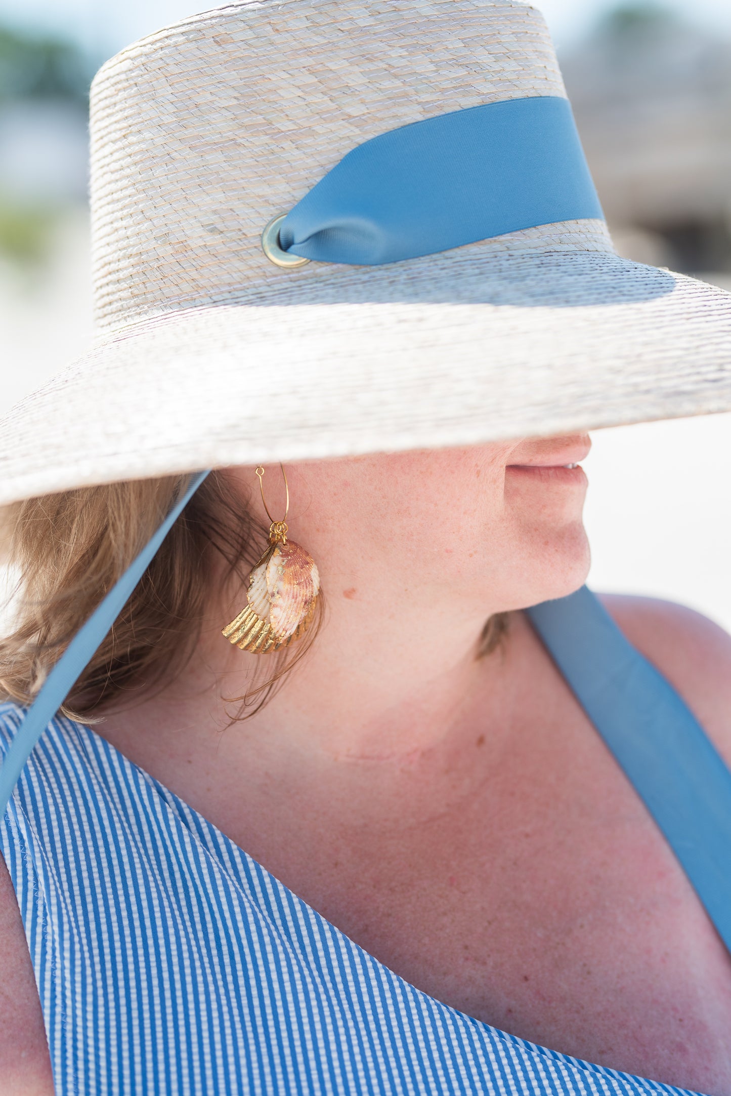 Exile Red, White and Gold Earrings