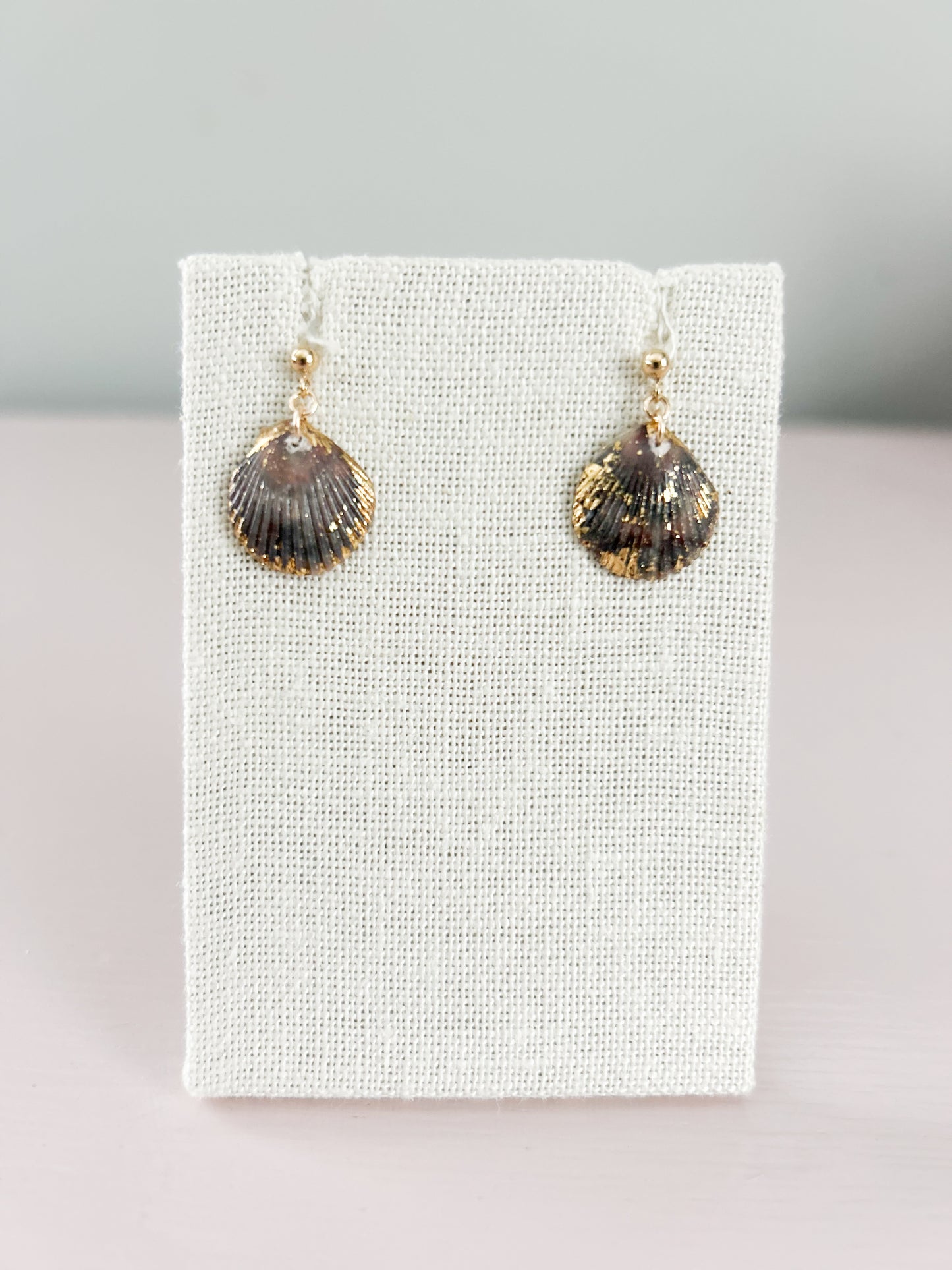 Small Ball Stud Purple and Blue Scallop Miss Americana Earrings