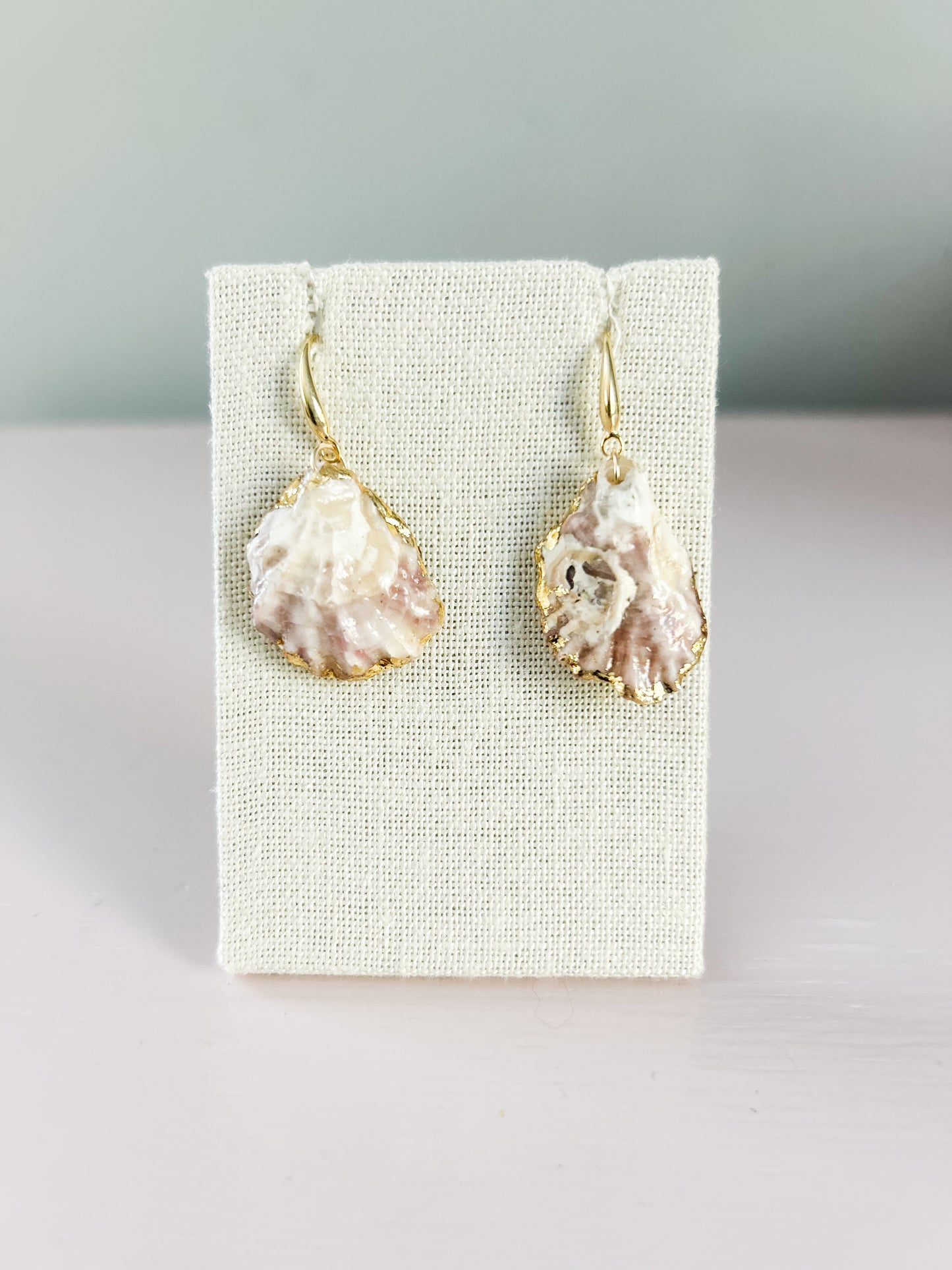 White Oyster Shell August Earrings