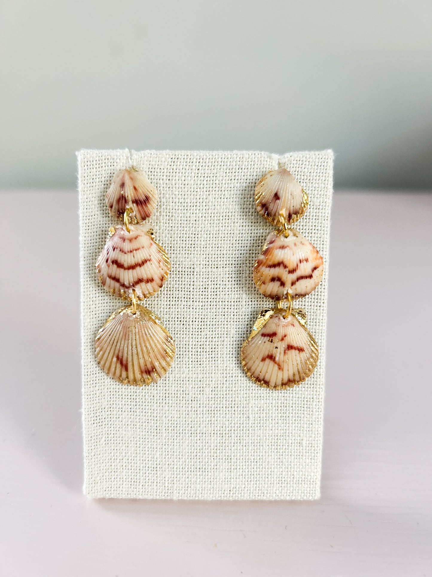 Small Red and Cream Gorgeous Earrings
