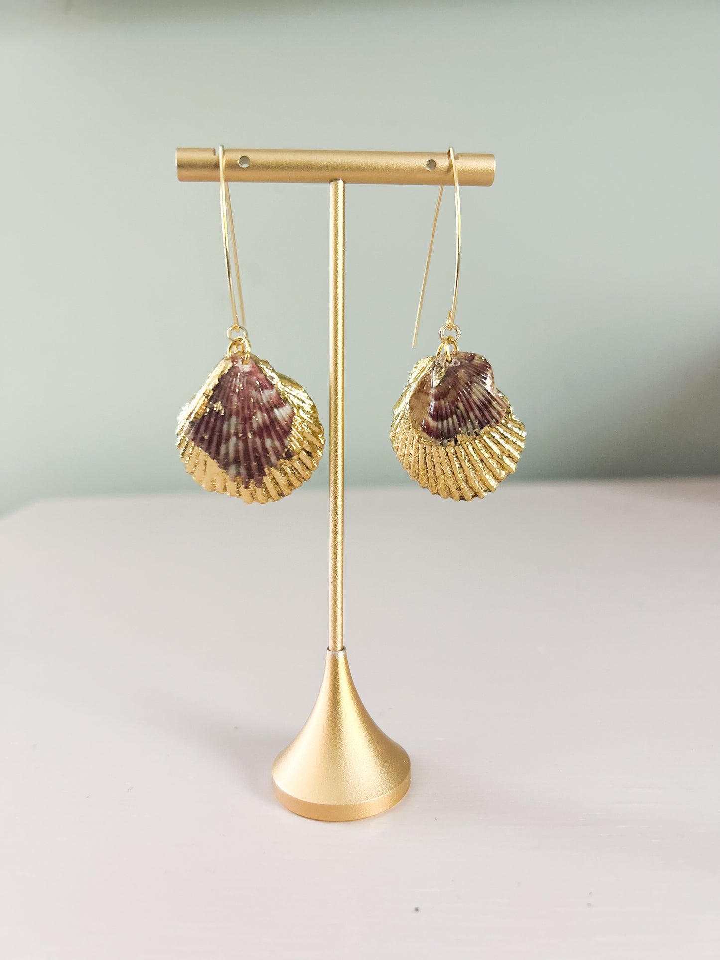 Purple and Gold Exile Hook Earrings