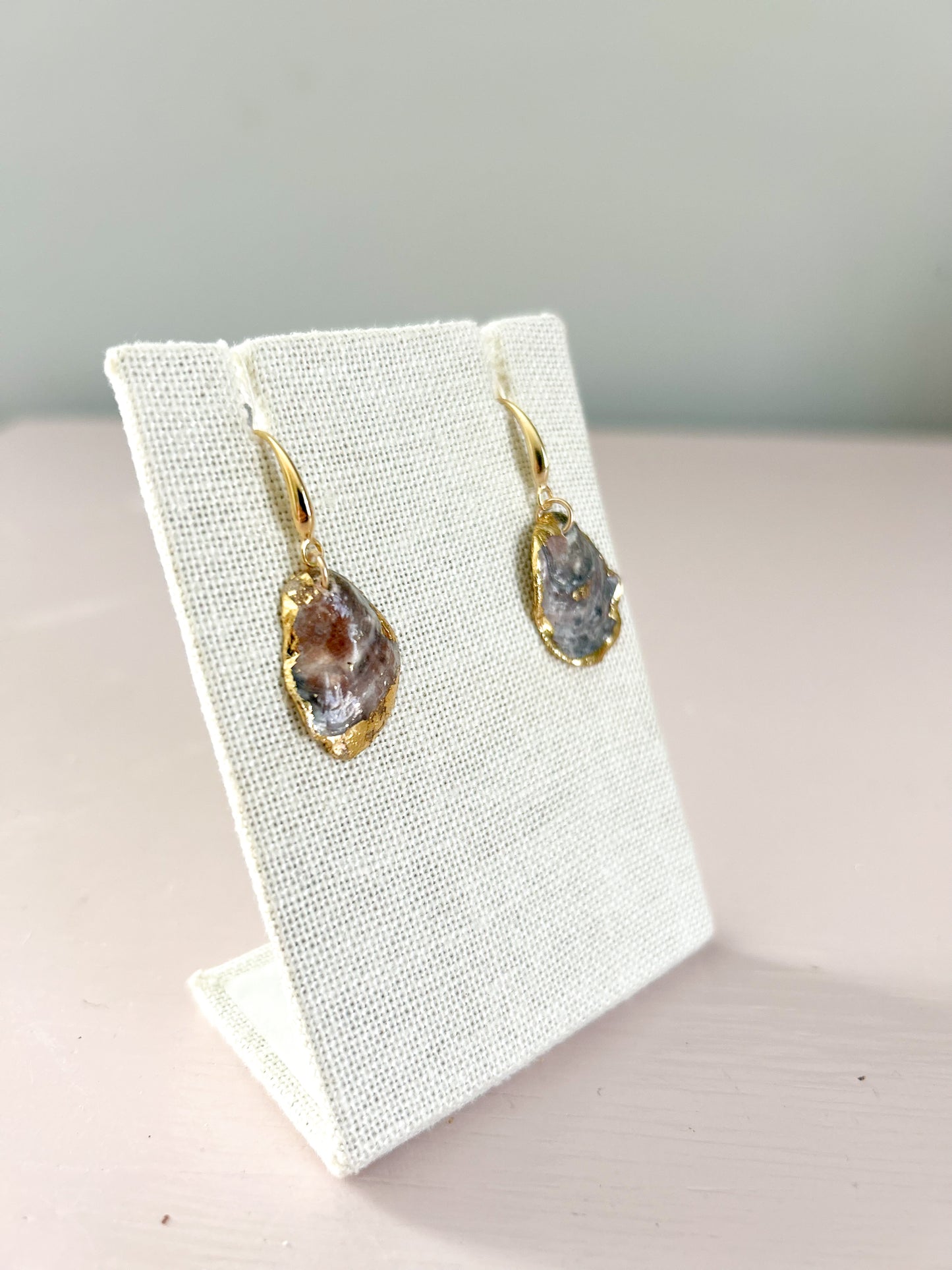 Flat Oyster Shell August Earrings