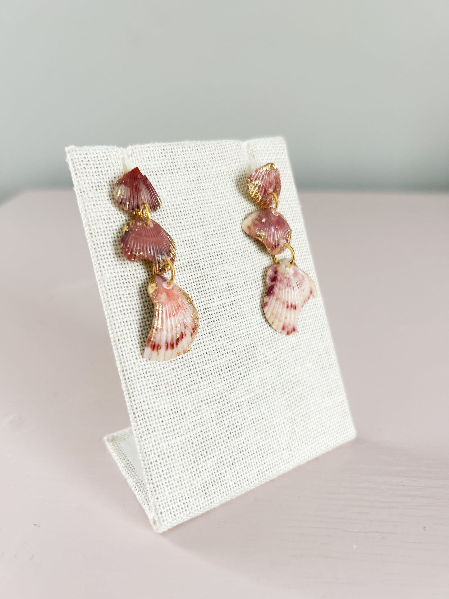Pink and White Ombré Love Story Earrings