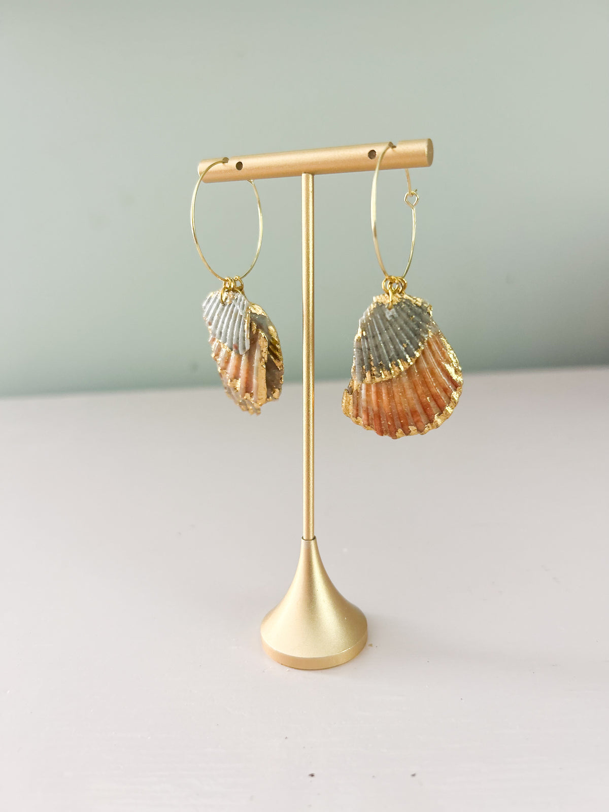 Orange and Grey Exile Hoop Earrings