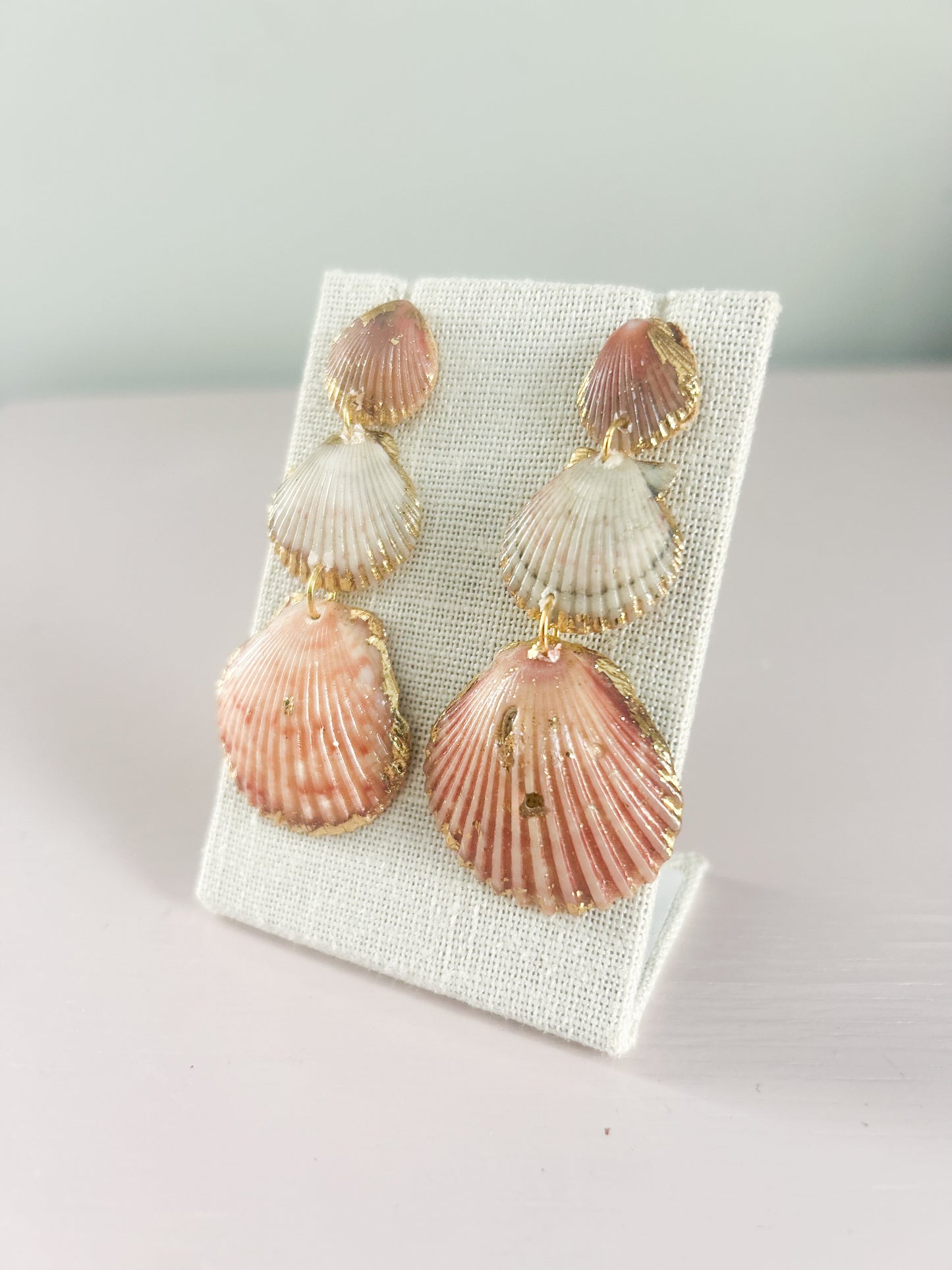 Peach and White Gorgeous Earrings