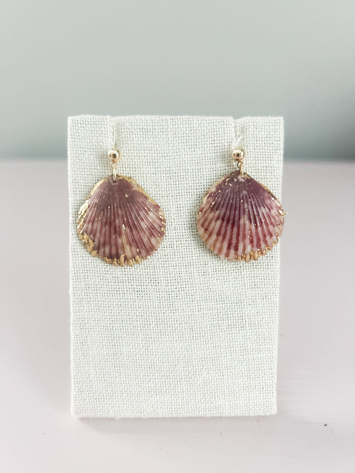 Purple and White Miss Americana Ball Stud Earrings