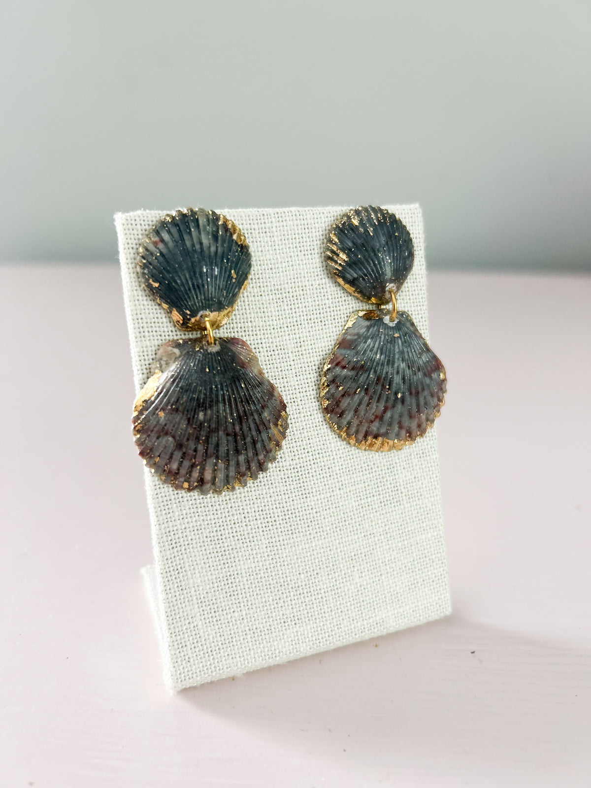 Blue Invisible String Earrings