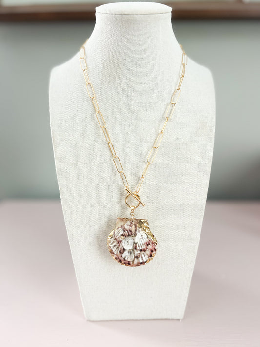 Full Scallop Shell Call It What You Want Necklace - Reversible