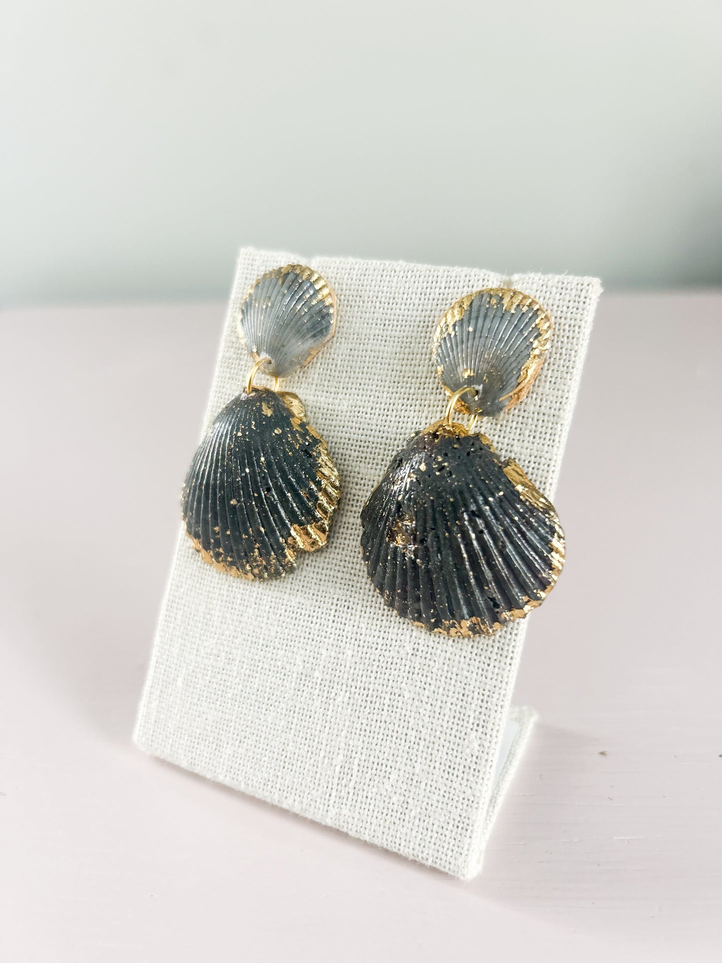 Blue Invisible String Earrings