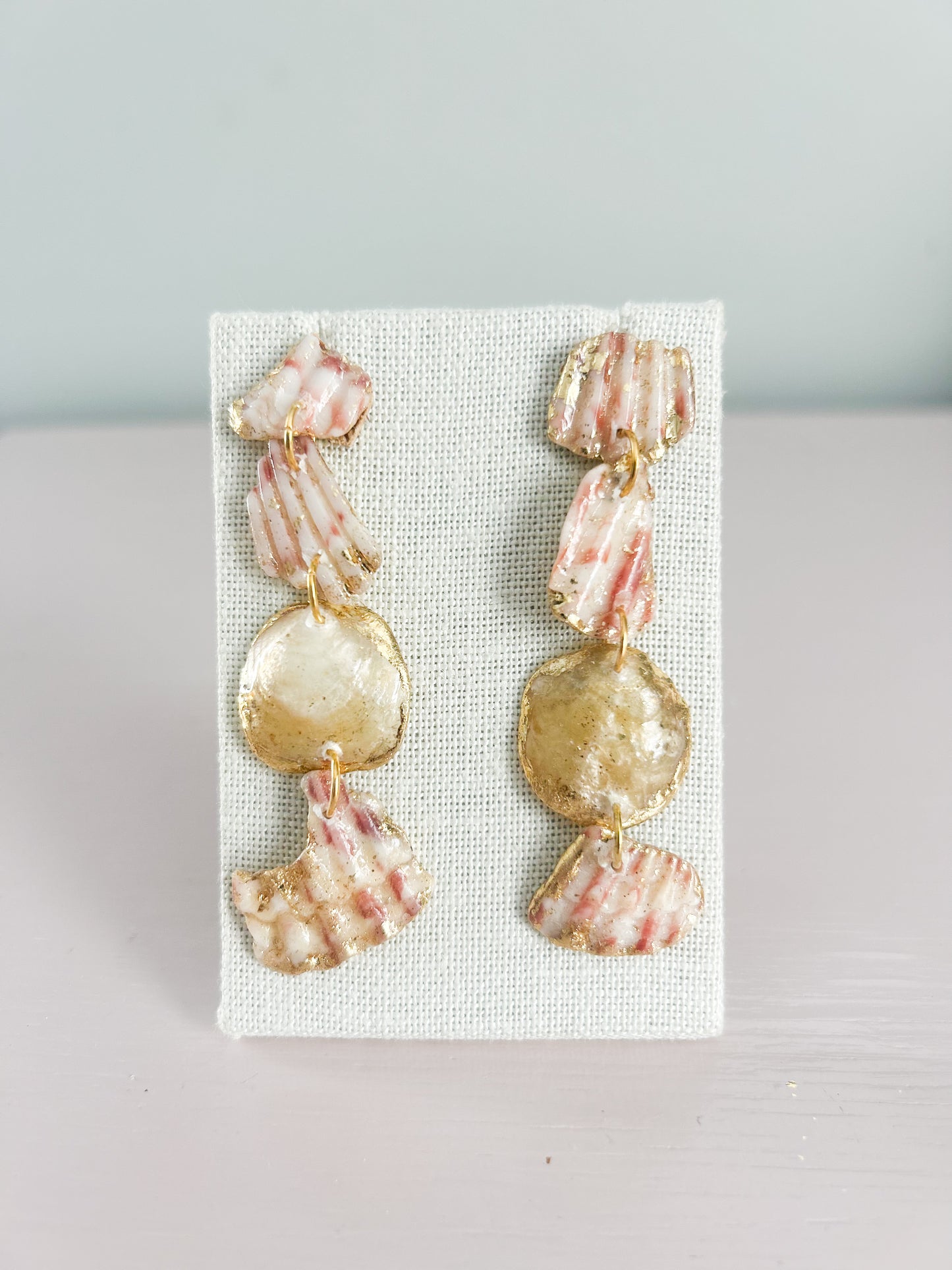 Cream and Red All Too Well Stud Dangles