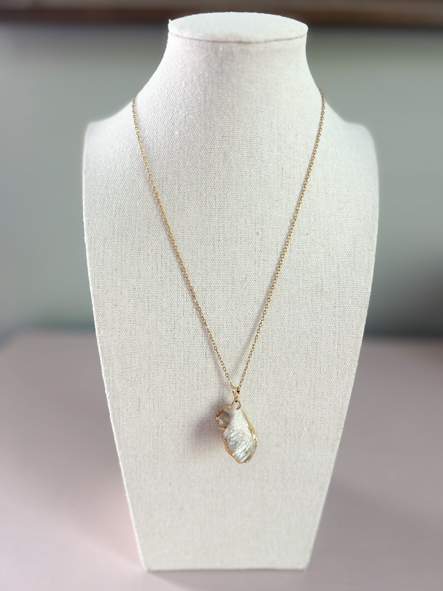 Textured Shell Piece Call It What You Want Necklace