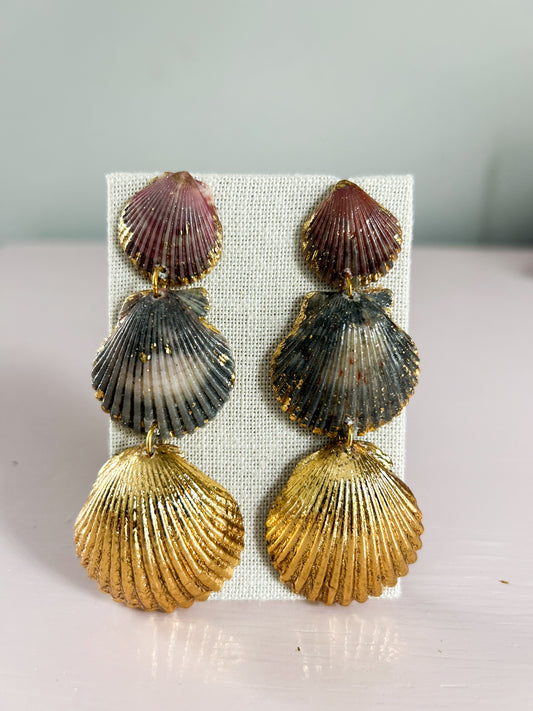 Gold, Grey and Pink Gorgeous Earrings