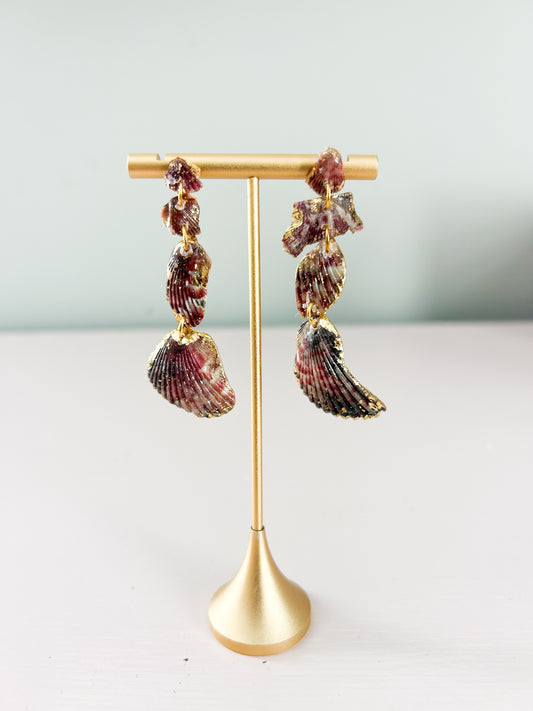 Purple and Black Love Story Earrings